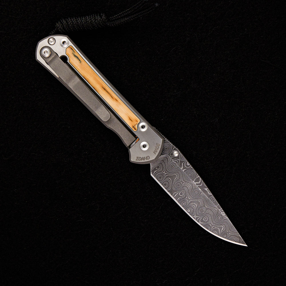 Chris Reeve Small Sebenza 21 – Drop Point Raindrop Blade – Silver Single Thumb Lug