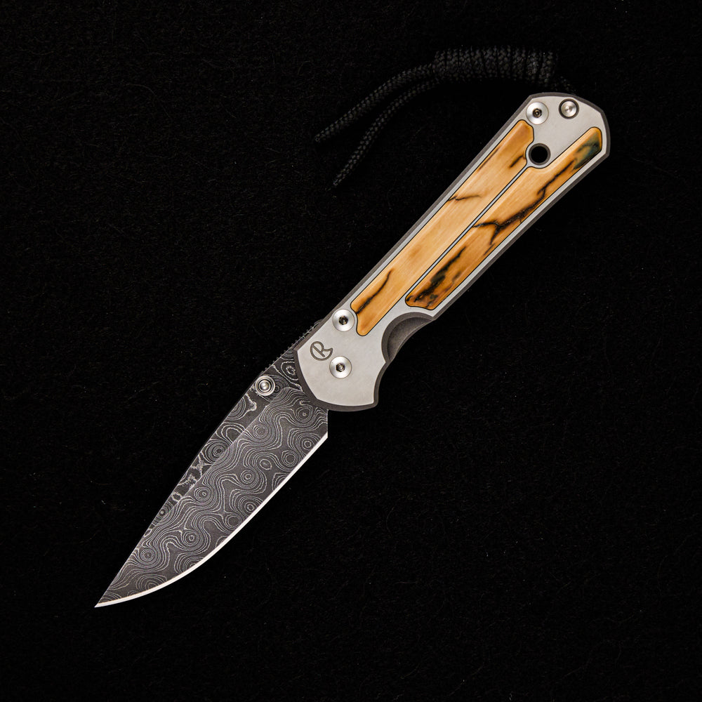 Chris Reeve Small Sebenza 21 – Drop Point Raindrop Blade – Silver Single Thumb Lug