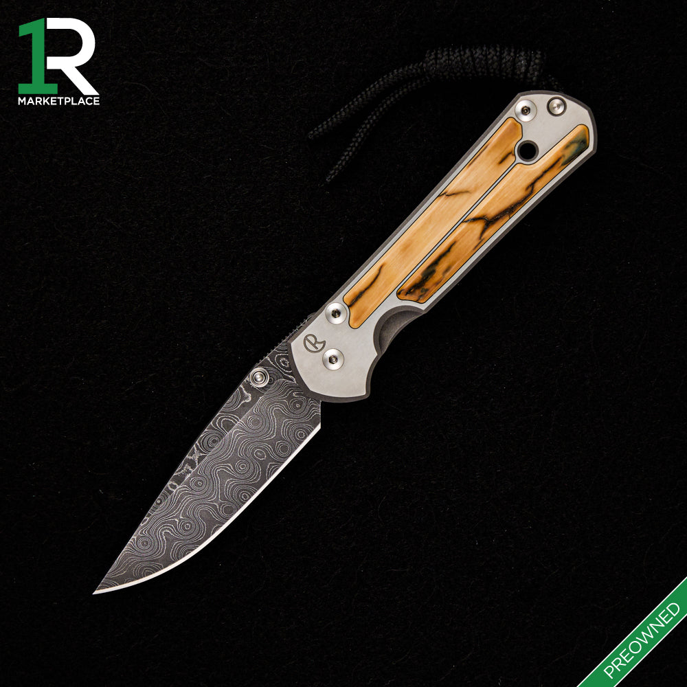 Chris Reeve Small Sebenza 21 – Drop Point Raindrop Blade – Silver Single Thumb Lug