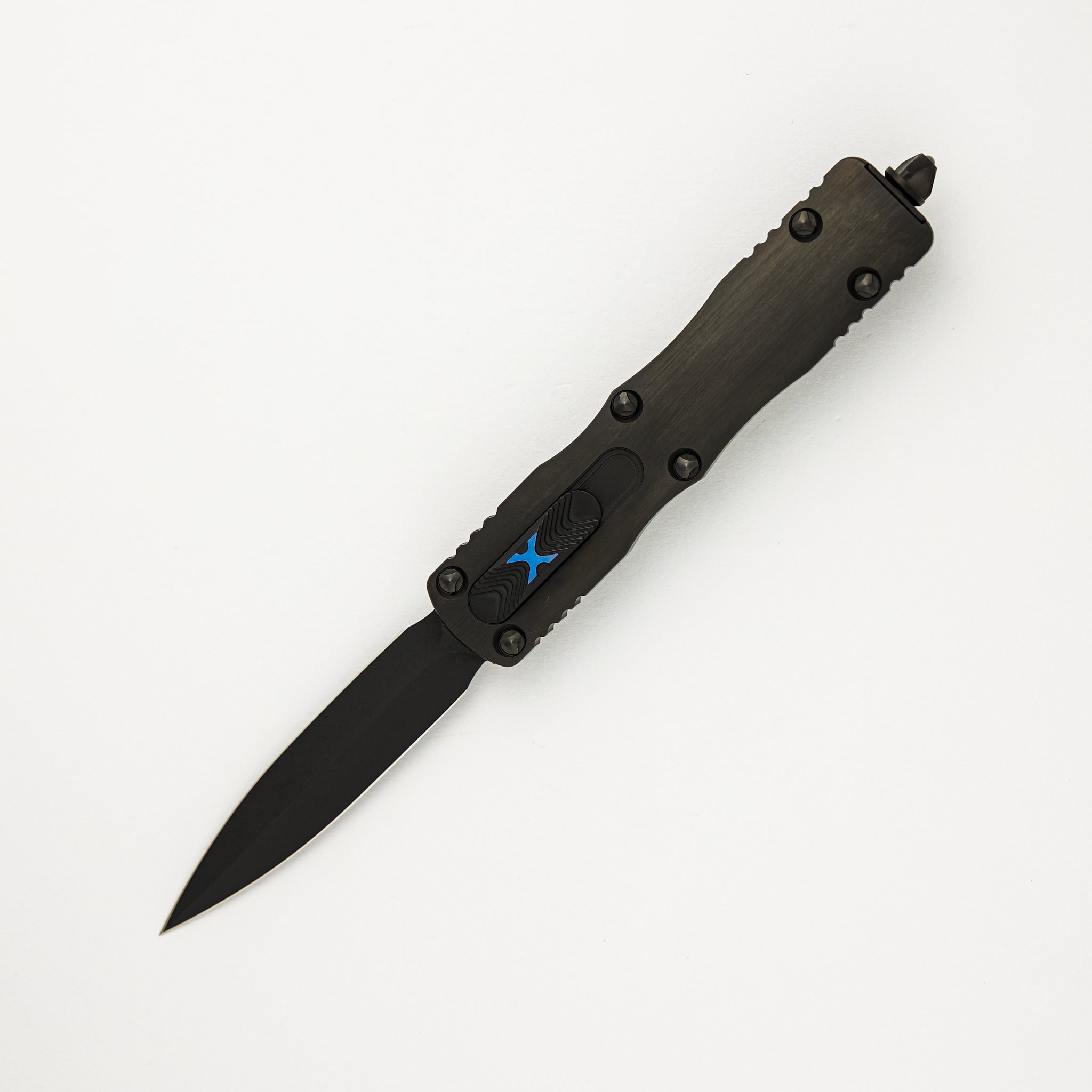 Marfione Custom Knives Dirac - D/E Blackwash Blade - Black Stainless Steel Handle