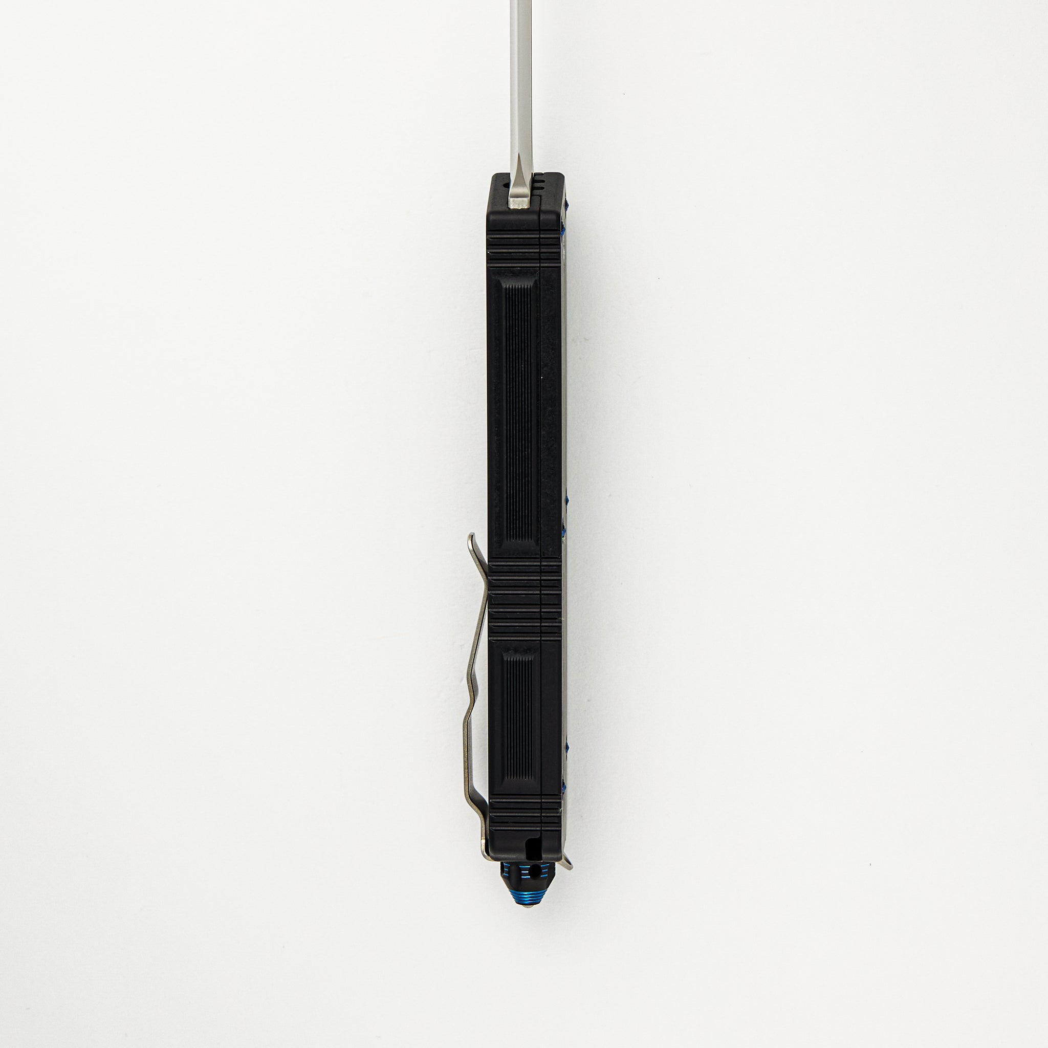 Marfione Custom Knives Scarab II - D/E Satin Finish Blade - Black Hefted Alloy Handle