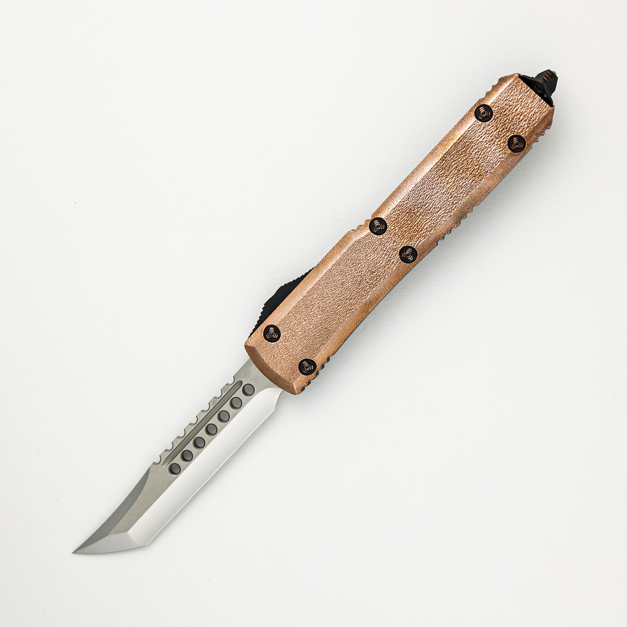 Marfione Custom Knives Ultratech - Mirror Polish Hellhound Blade - Copper/Aluminum Handle