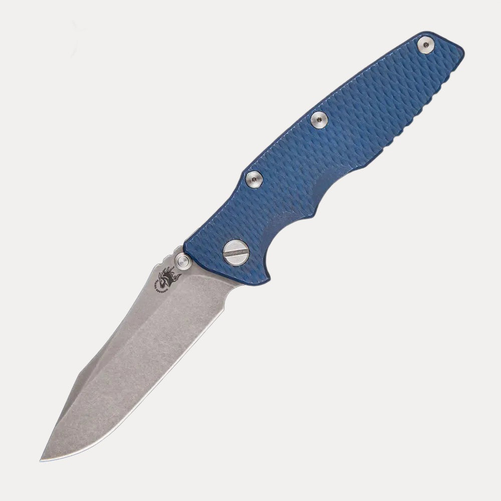 Hinderer Knives Eklipse 3.5″ – Spearpoint – Non Flipper – Tri-Way – Battle Blue Ti – Blue/Black G10