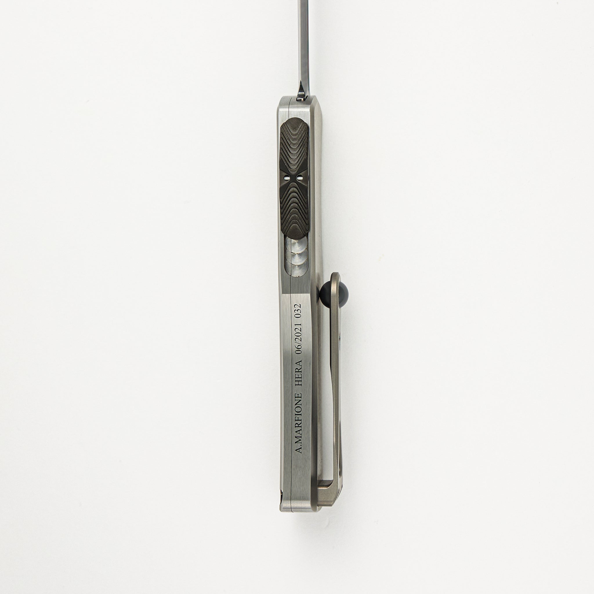 Marfione Custom Knives Hera - D/E Hot Blued Mosaic Blade - S/N 032