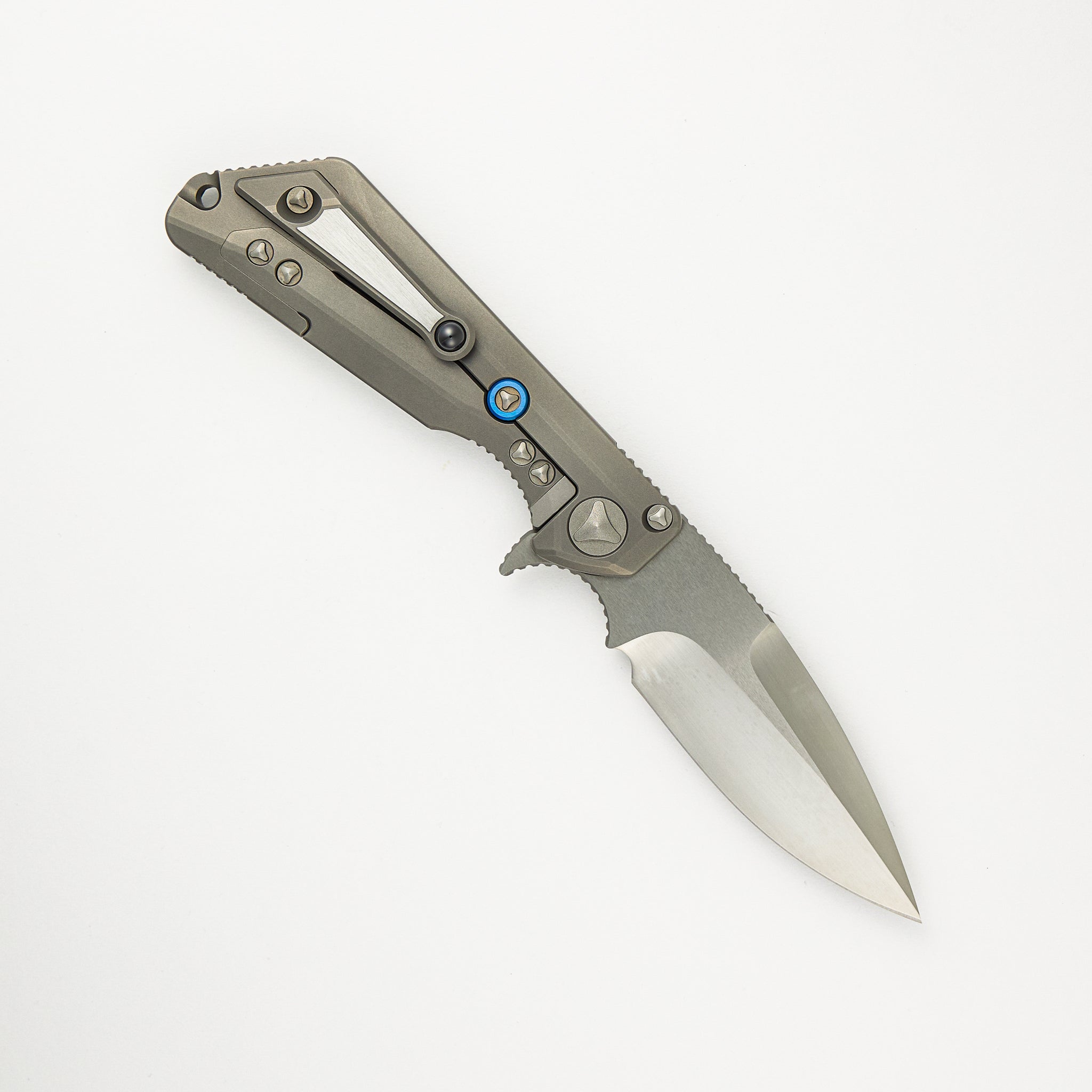 Marfione Custom Knives / Mick Strider Collaboration MSG-3 - Satin Finish Titanium Chassis W/ Satin Finish Steel Inlay