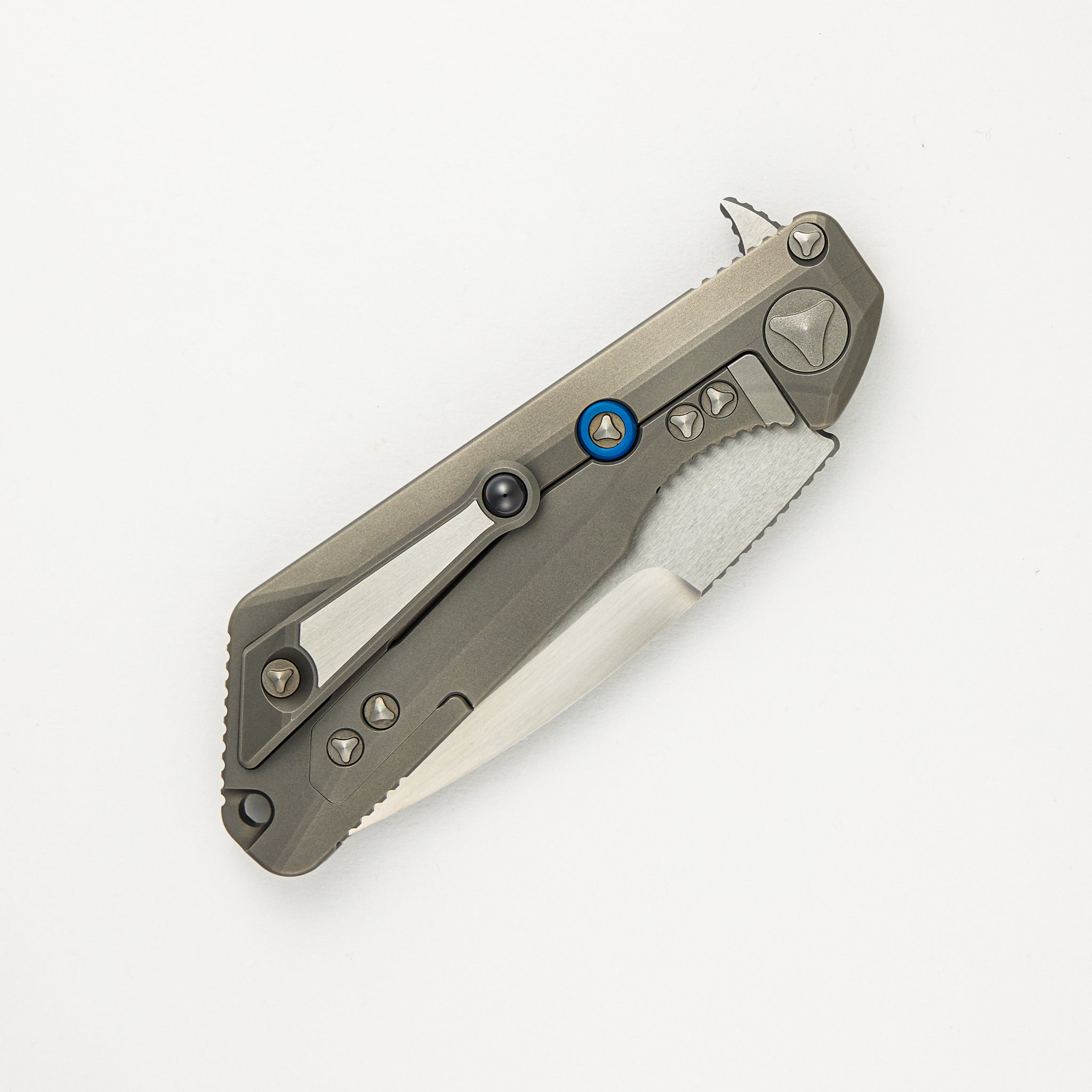 Marfione Custom Knives / Mick Strider Collaboration MSG-3 - Satin Finish Titanium Chassis W/ Satin Finish Steel Inlay