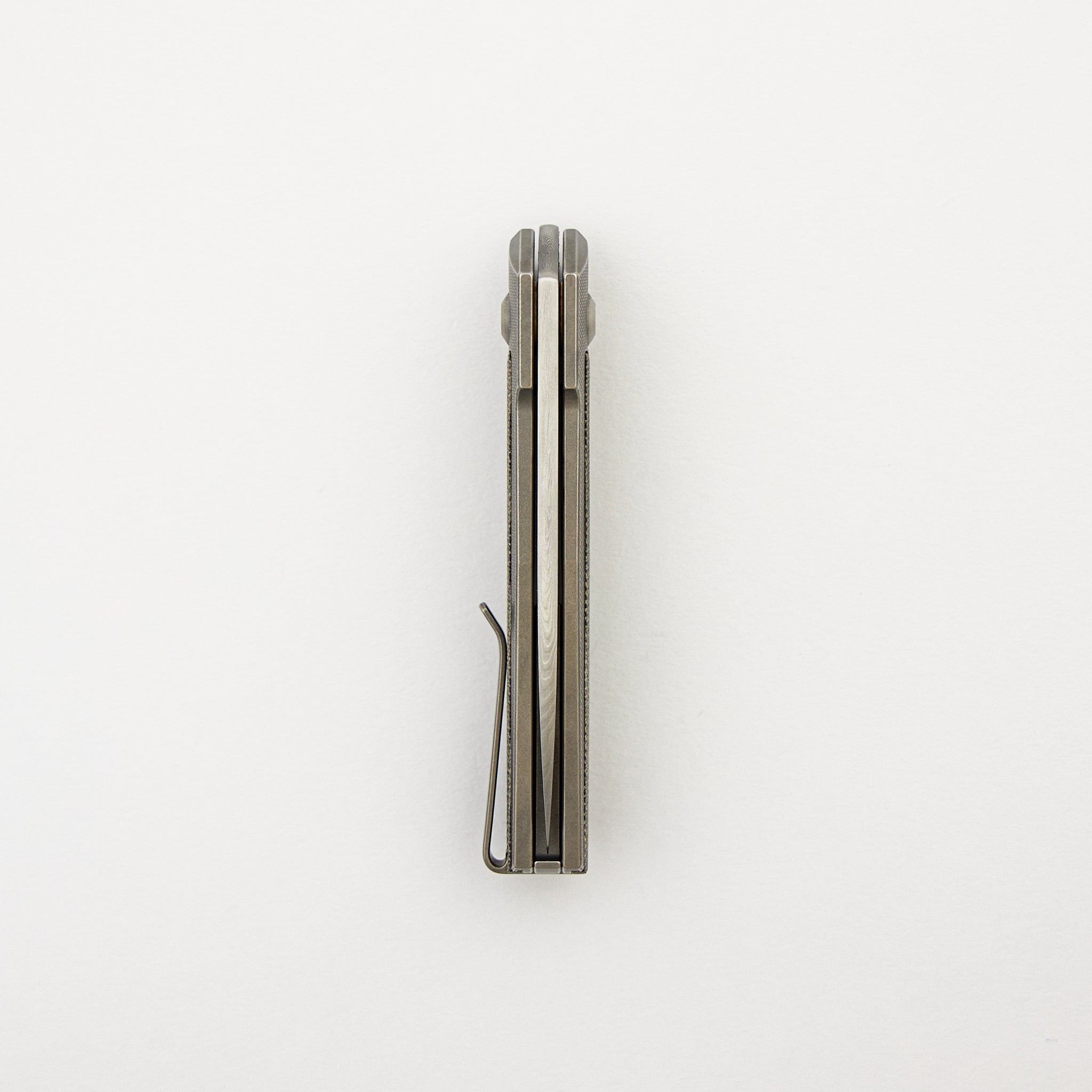 ARN - Grey/Satin - Titanium Handle - Green Micarta Inlays - Damasteel Blade - #85