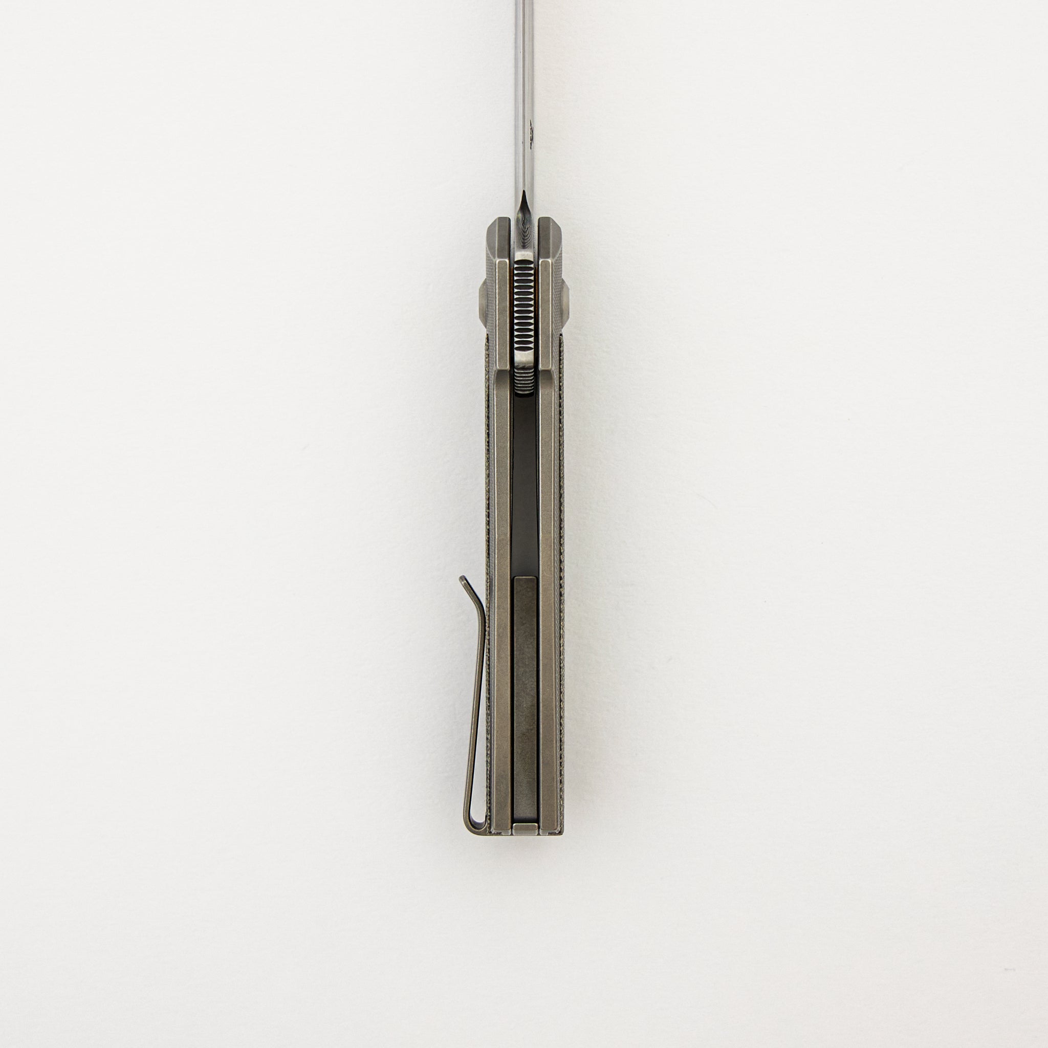 ARN - Grey/Satin - Titanium Handle - Green Micarta Inlays - Damasteel Blade - #85