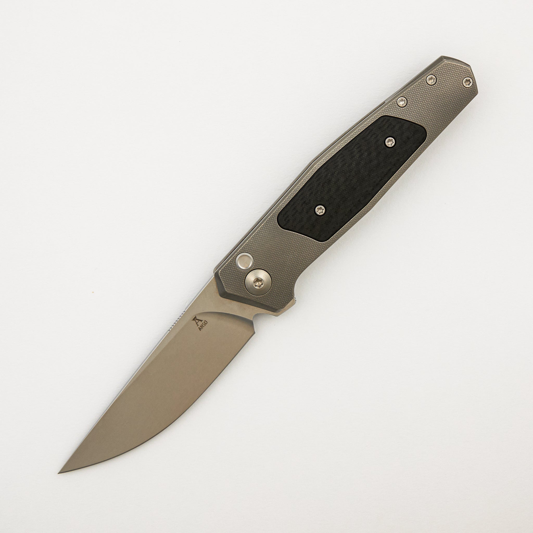 Toko - Grey/Satin - Titanium Handle - Carbon Fiber Inlays - RWL34 Blade - #306