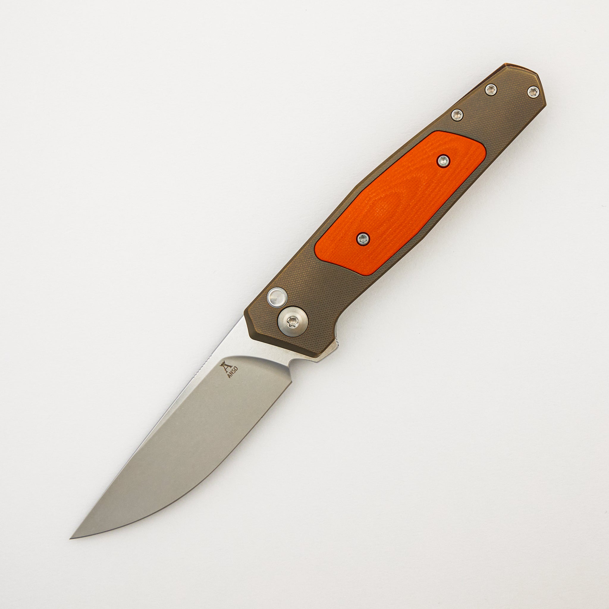 Toko - Amber/Satin - Titanium Handle - Orange G10 Inlays - RWL34 Blade - #391