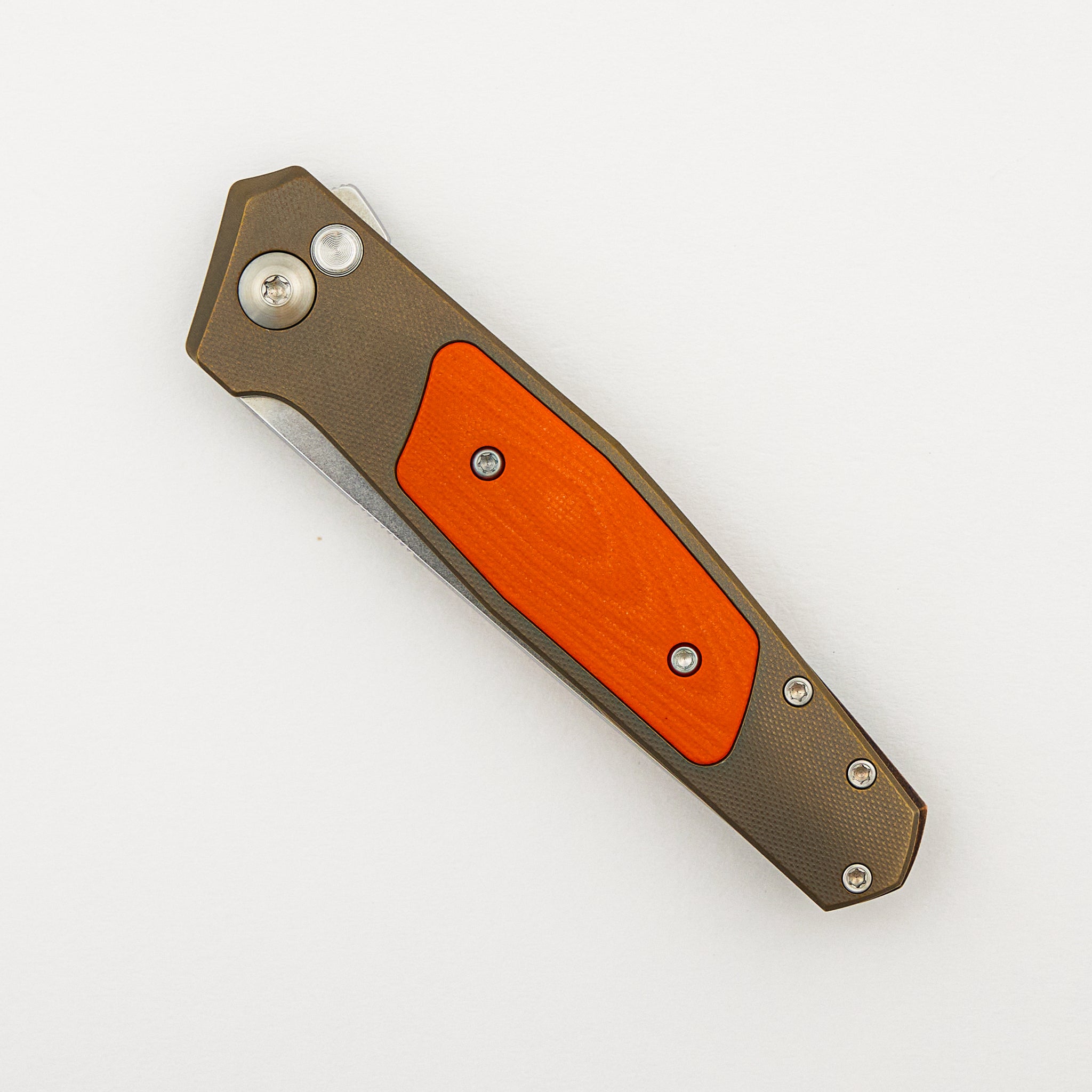Toko - Amber/Satin - Titanium Handle - Orange G10 Inlays - RWL34 Blade - #391