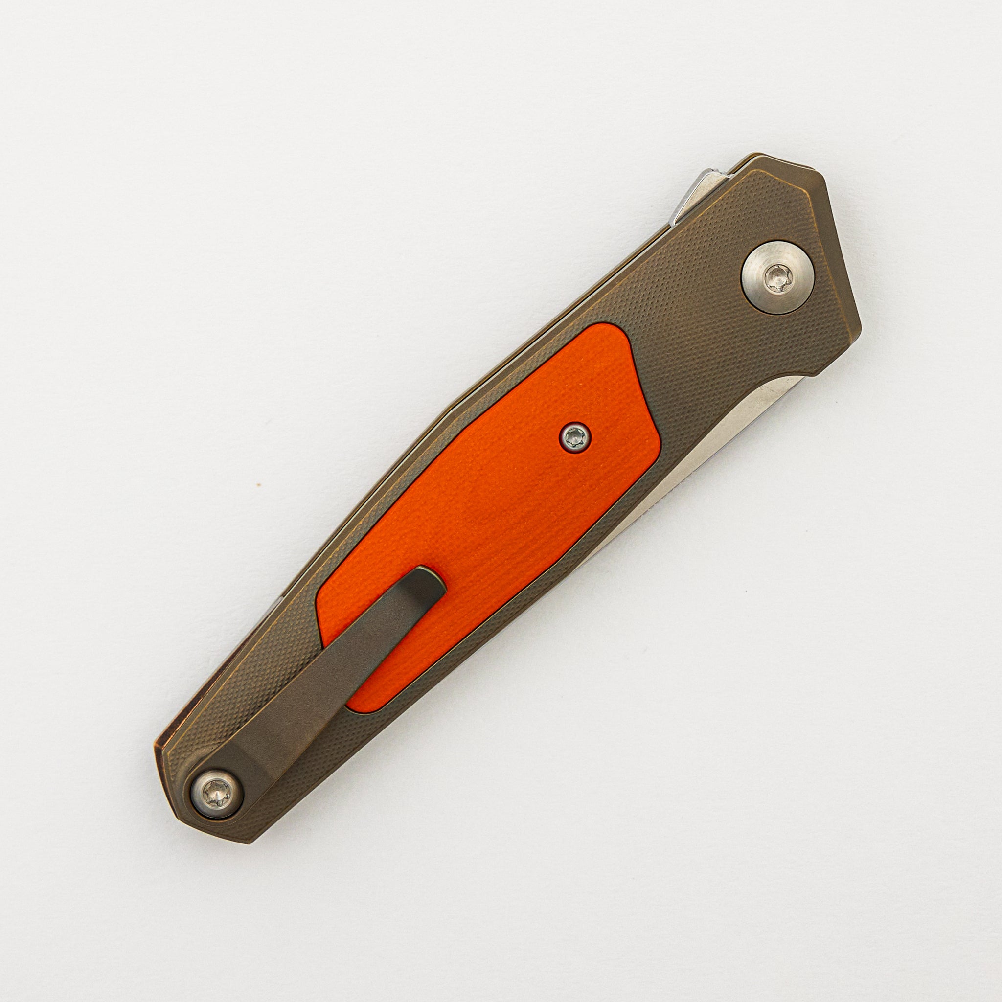 Toko - Amber/Satin - Titanium Handle - Orange G10 Inlays - RWL34 Blade - #391