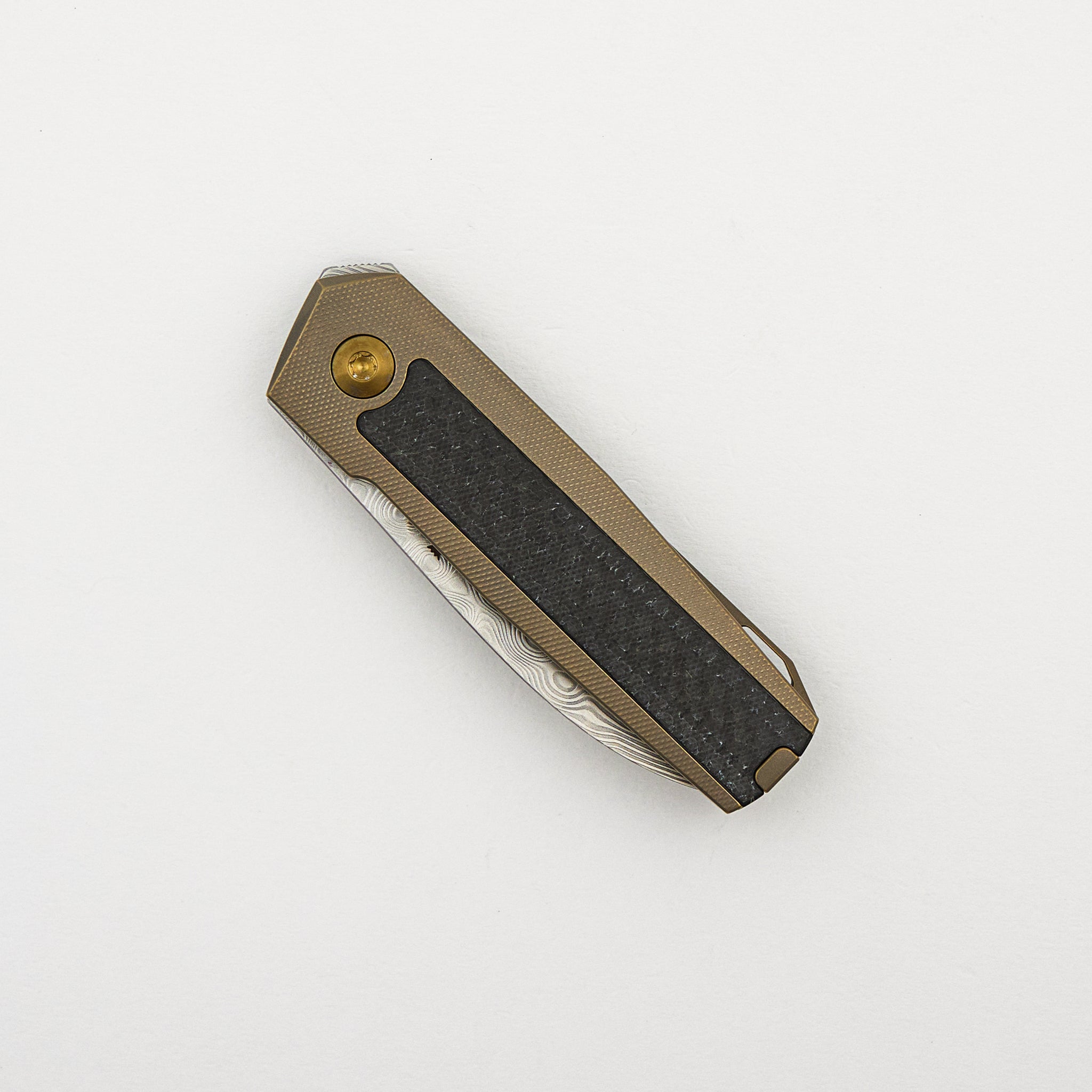 ARN - Amber - Titanium Handle - Carbon Fiber Inlays - Damasteel Blade - #112