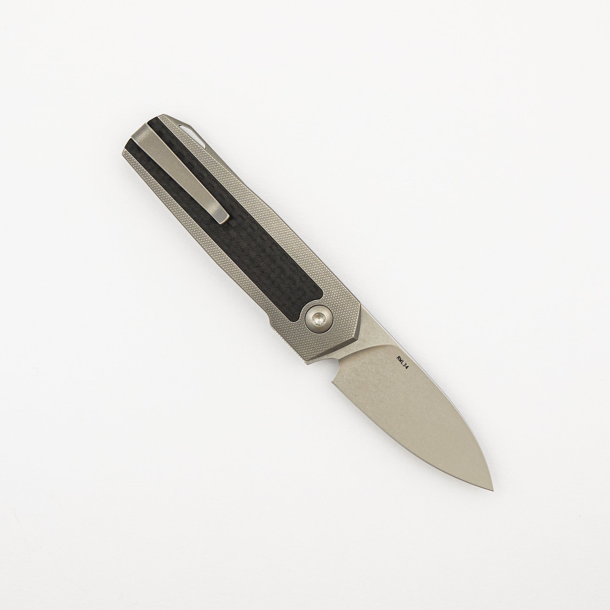 ARN - Grey/Satin - Titanium Handle - Carbon Fiber Inlays - RWL34 Blade - #65