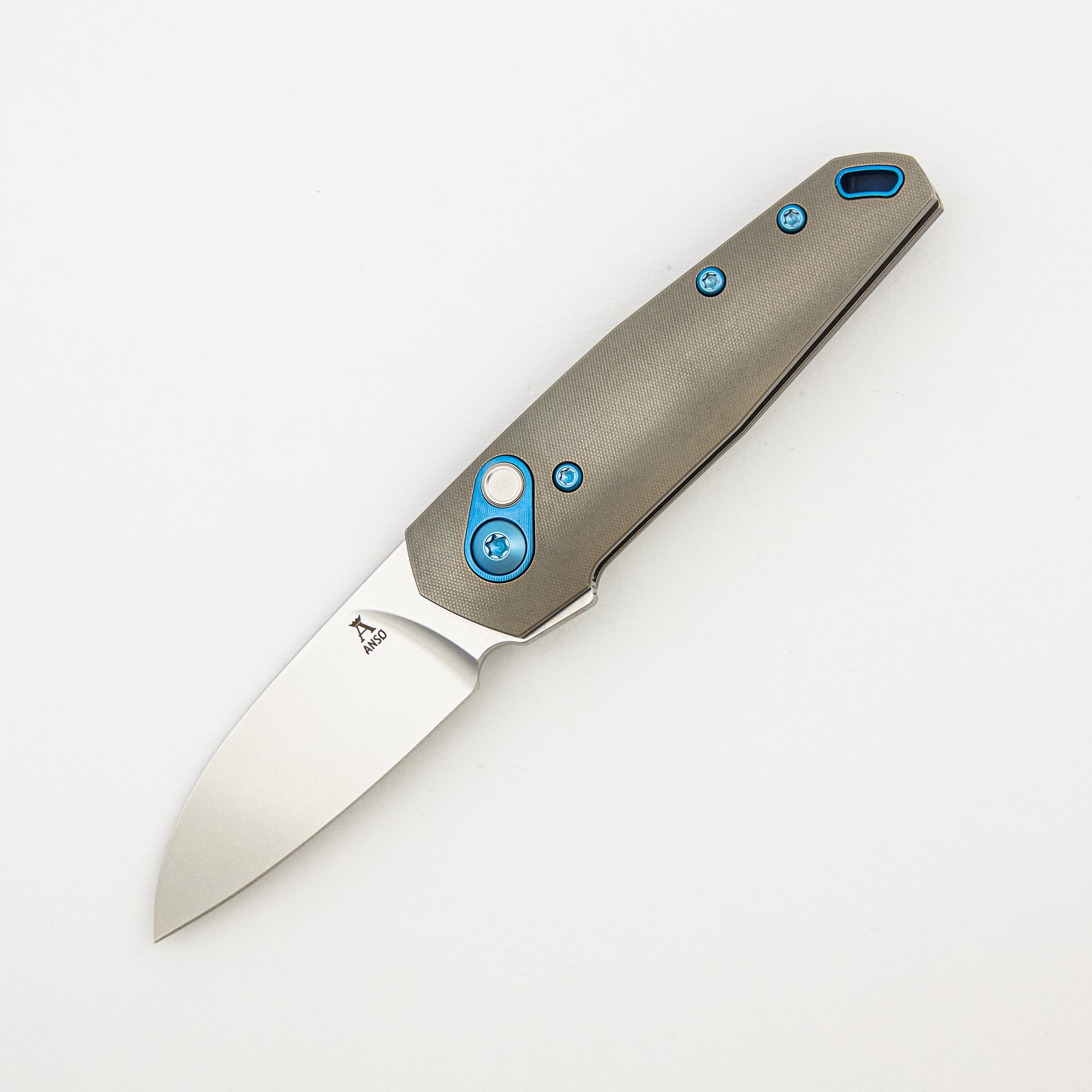 Aros - Grey/Blue Titanium Handle - RWL34 Blade