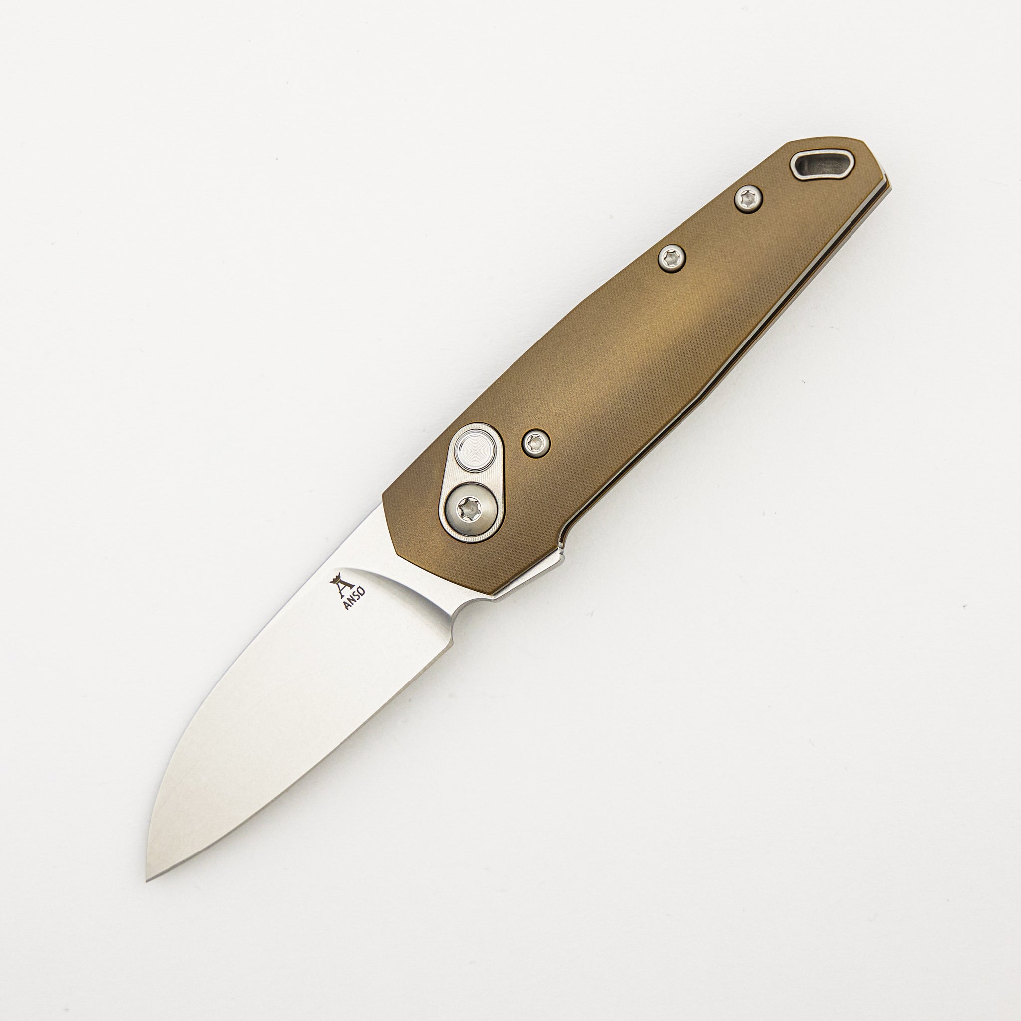 Aros - Amber/Satin Titanium Handle - RWL34 Blade