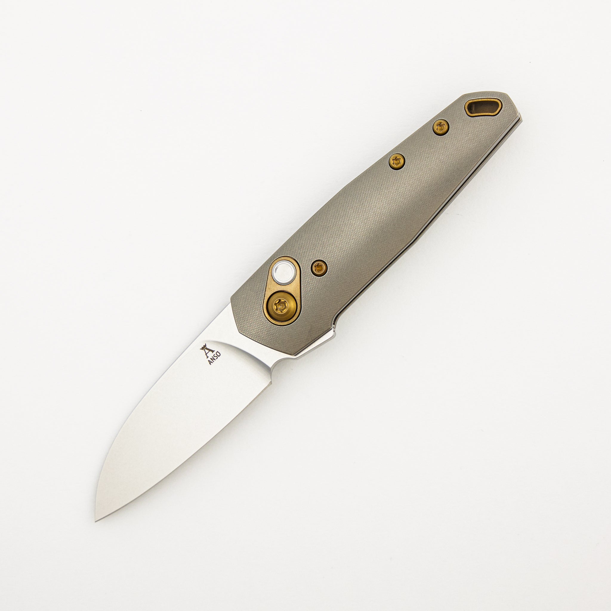 Aros - Grey/Amber Titanium Handle - RWL34 Blade