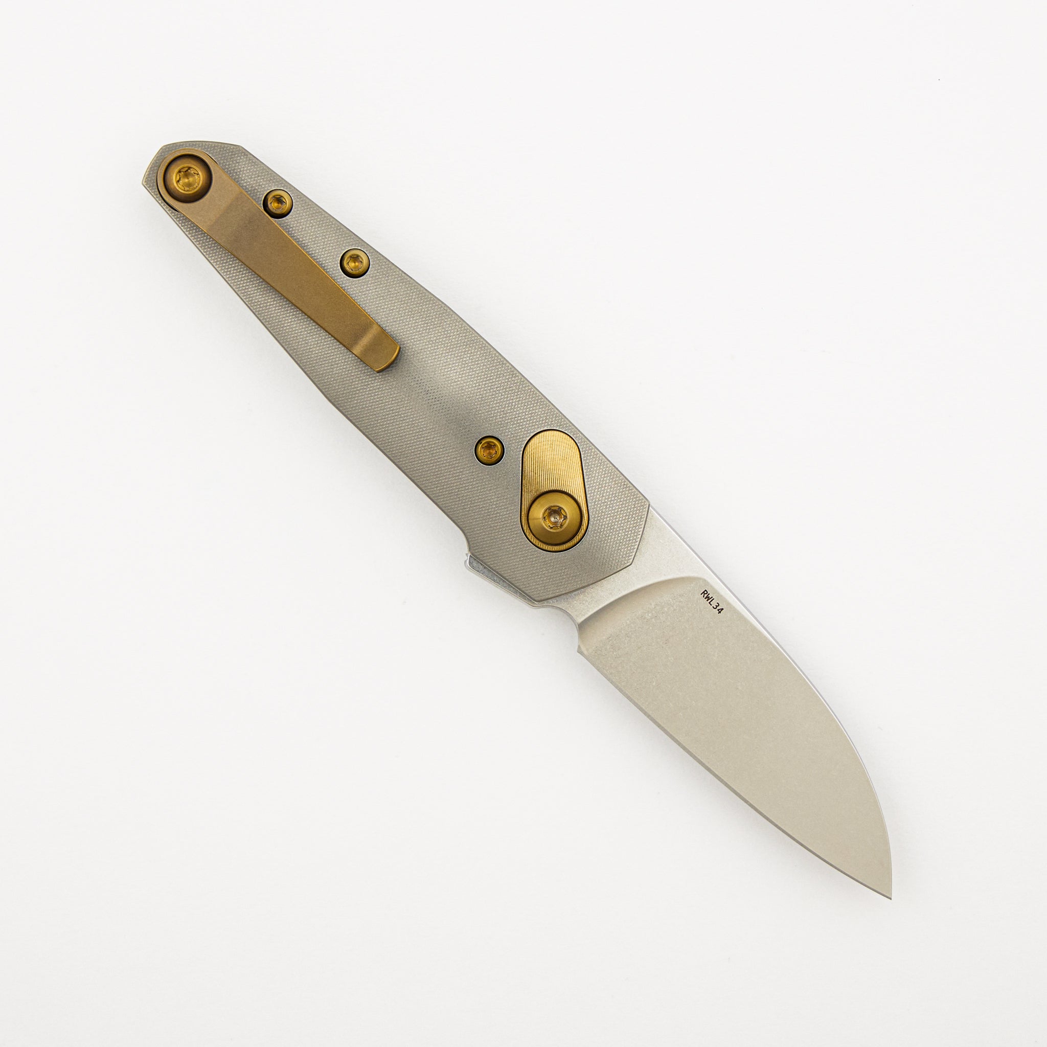 Aros - Grey/Amber Titanium Handle - RWL34 Blade