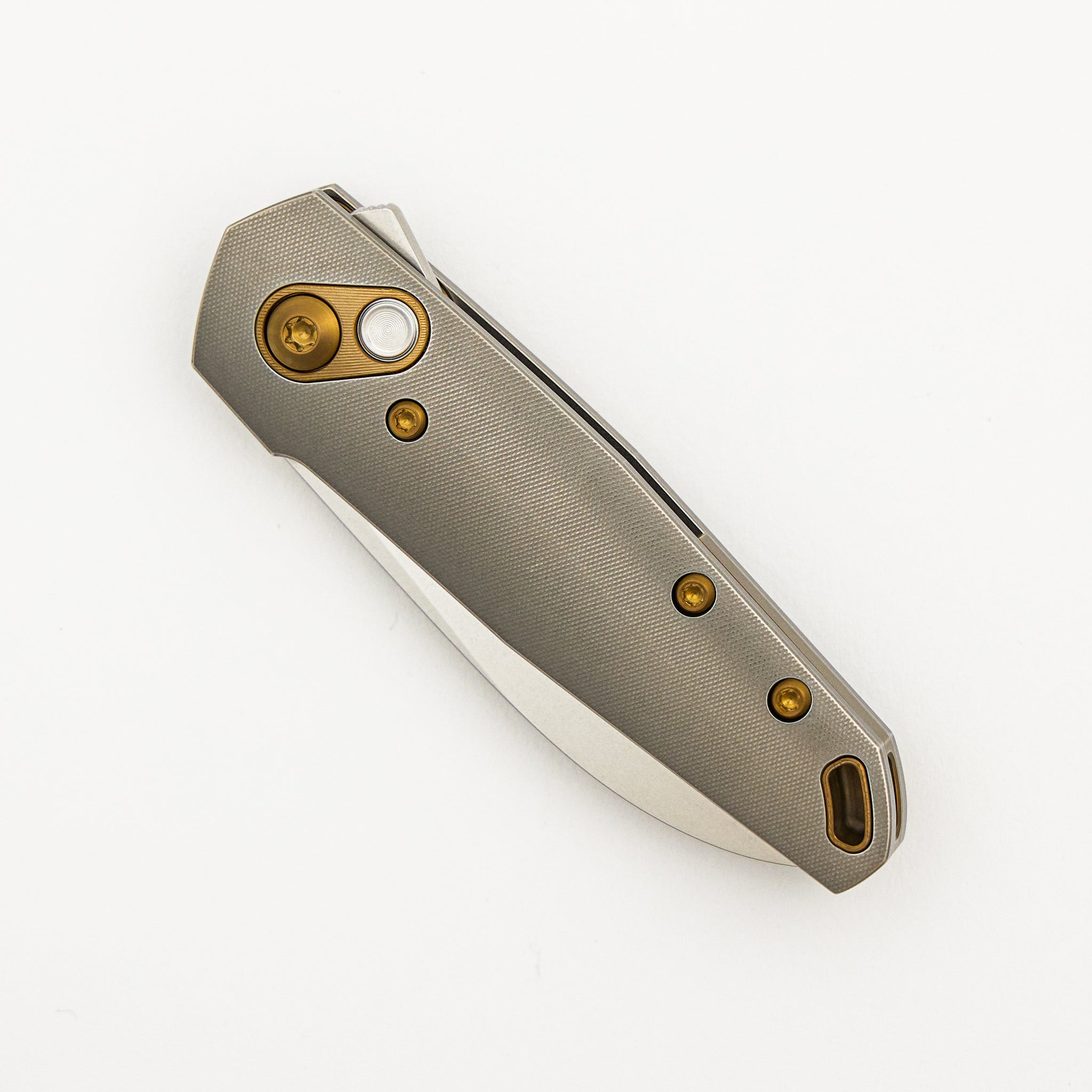 Aros - Grey/Amber Titanium Handle - RWL34 Blade