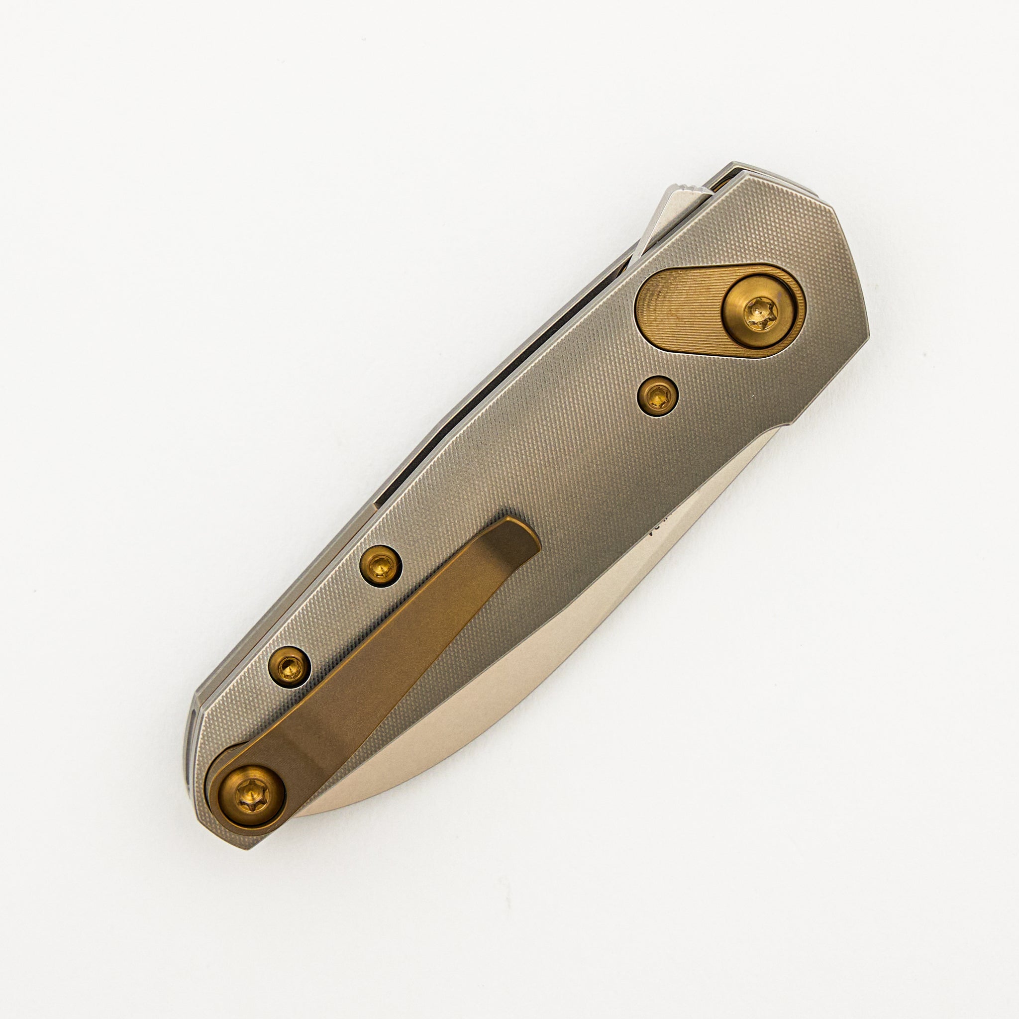 Aros - Grey/Amber Titanium Handle - RWL34 Blade