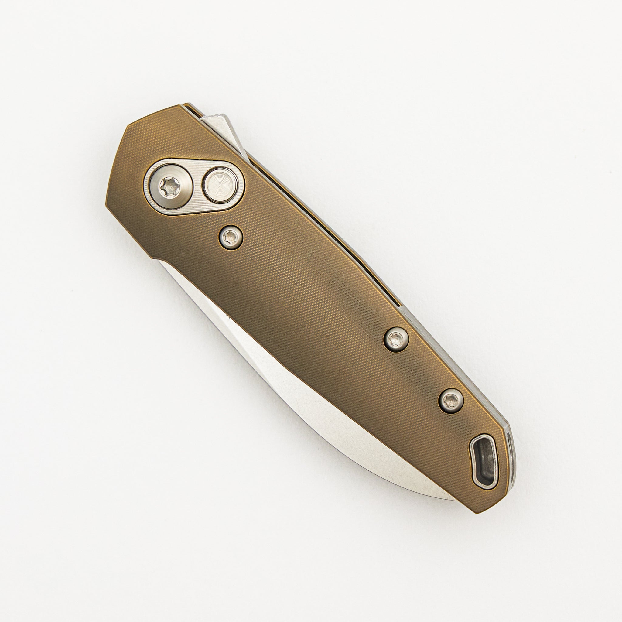 Aros - Amber/Satin Titanium Handle - RWL34 Blade