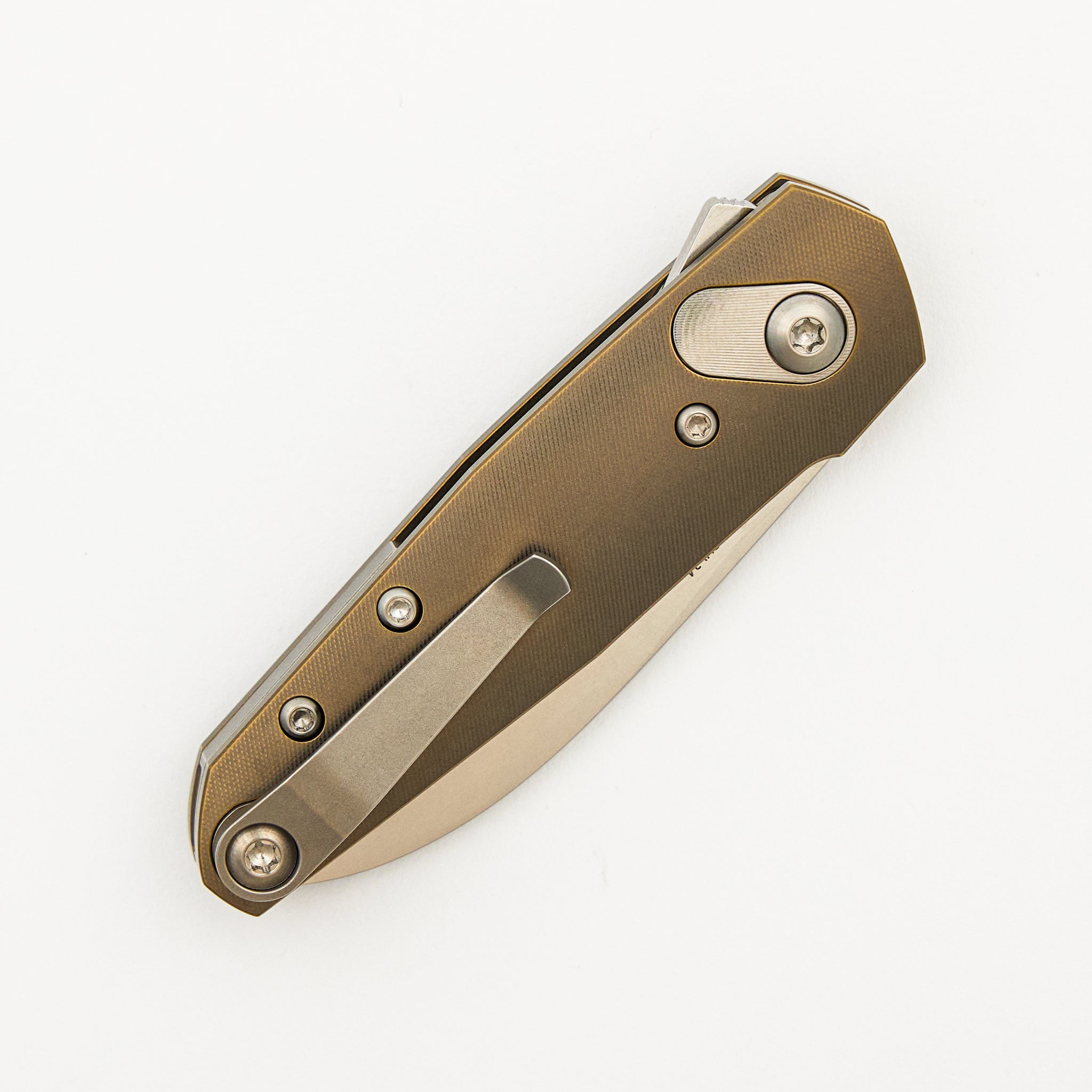 Aros - Amber/Satin Titanium Handle - RWL34 Blade