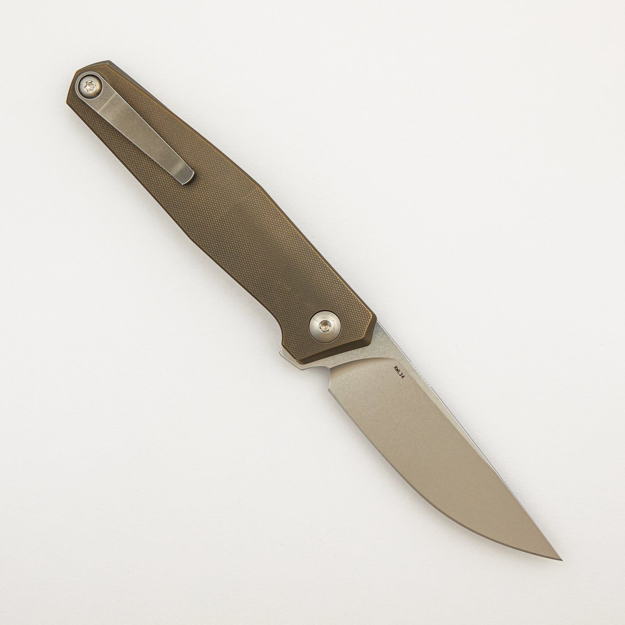 Toko - Amber/Satin Titanium Handle - RWL34 Blade #493