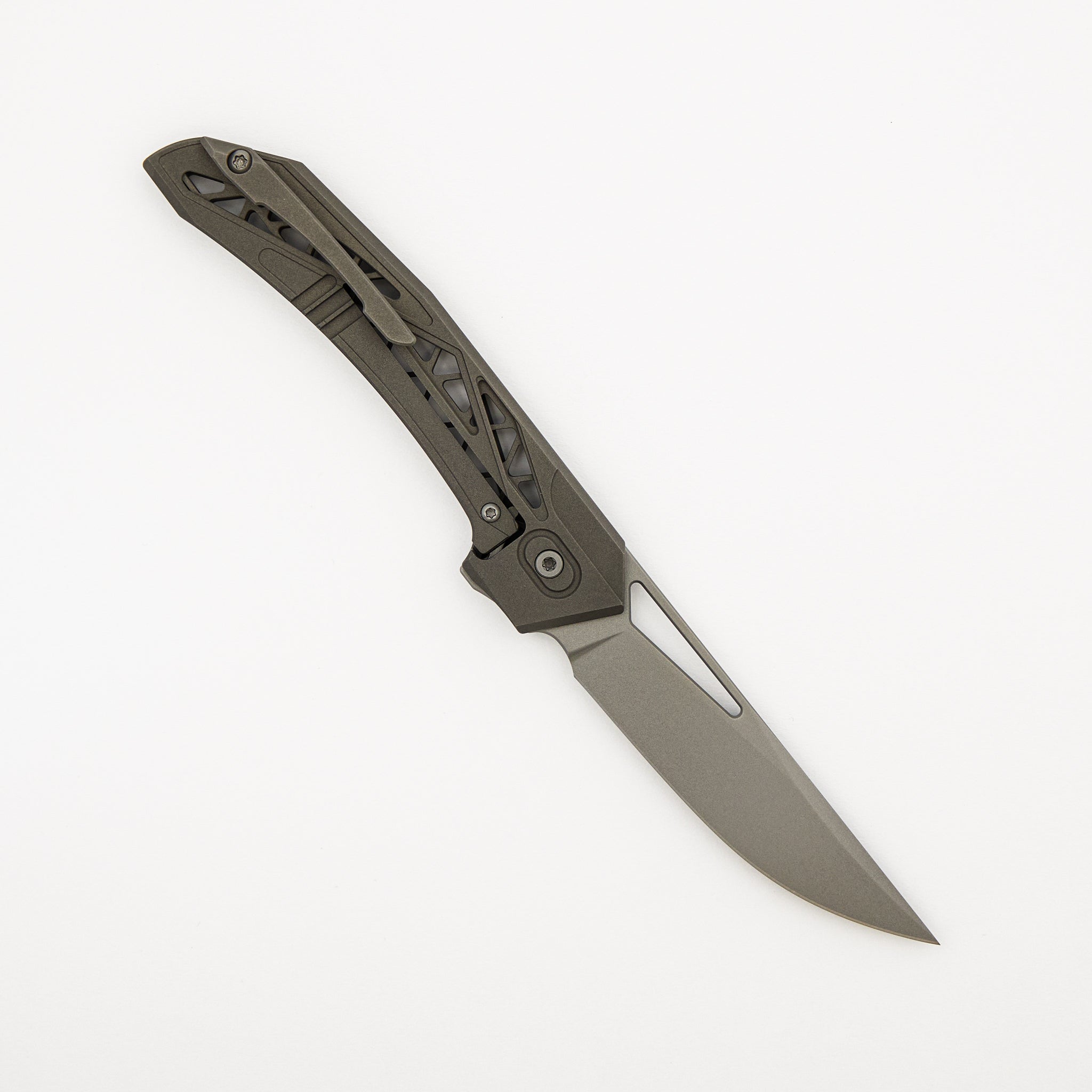 Topaza - LLK490-1 - Dark Bead Blast Titanium Handle - Bead Blast MagnaCut Blade