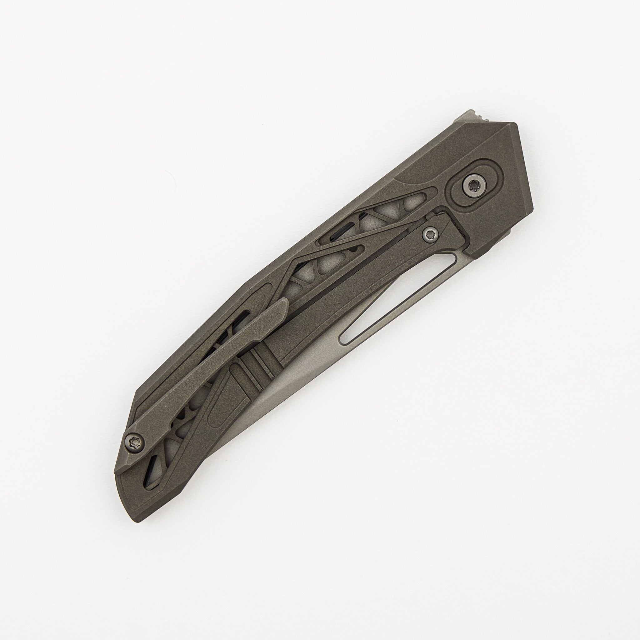 Topaza - LLK490-1 - Dark Bead Blast Titanium Handle - Bead Blast MagnaCut Blade