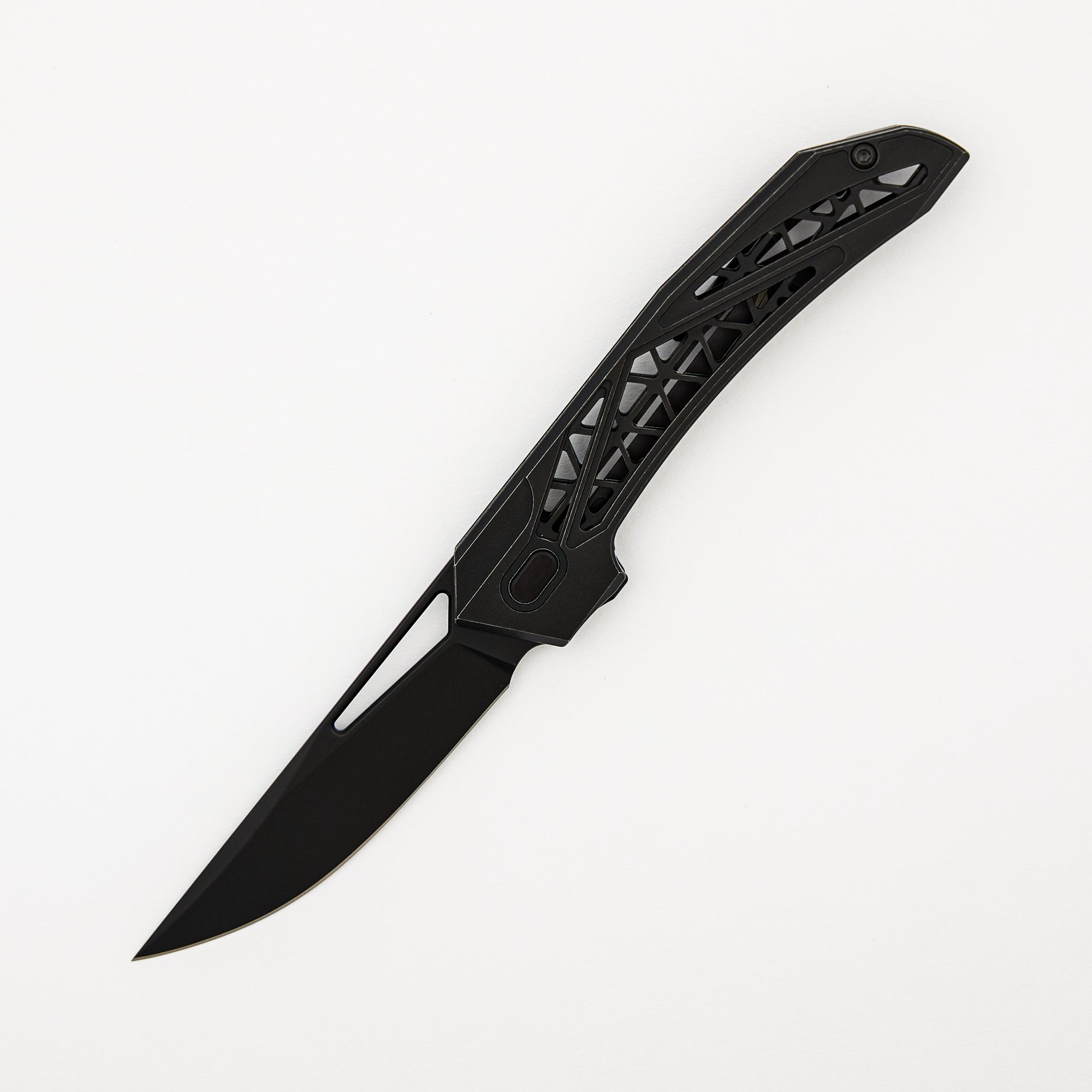 Topaza - LLK490-2 - Black PVD Titanium Handle - Black Stonewashed MagnaCut Blade