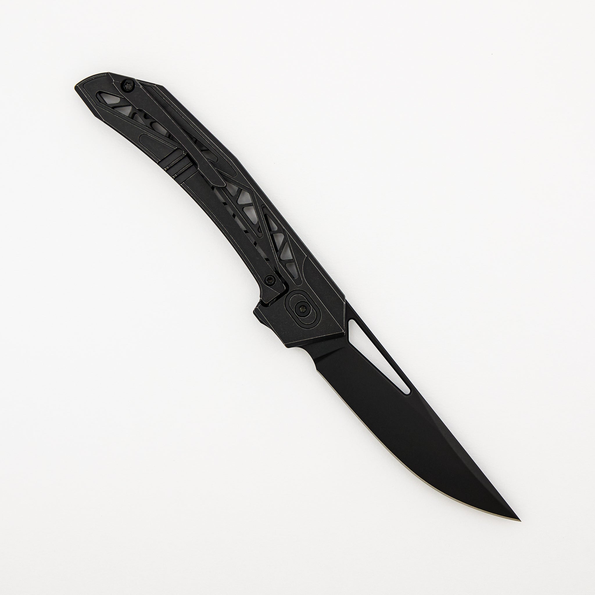 Topaza - LLK490-2 - Black PVD Titanium Handle - Black Stonewashed MagnaCut Blade