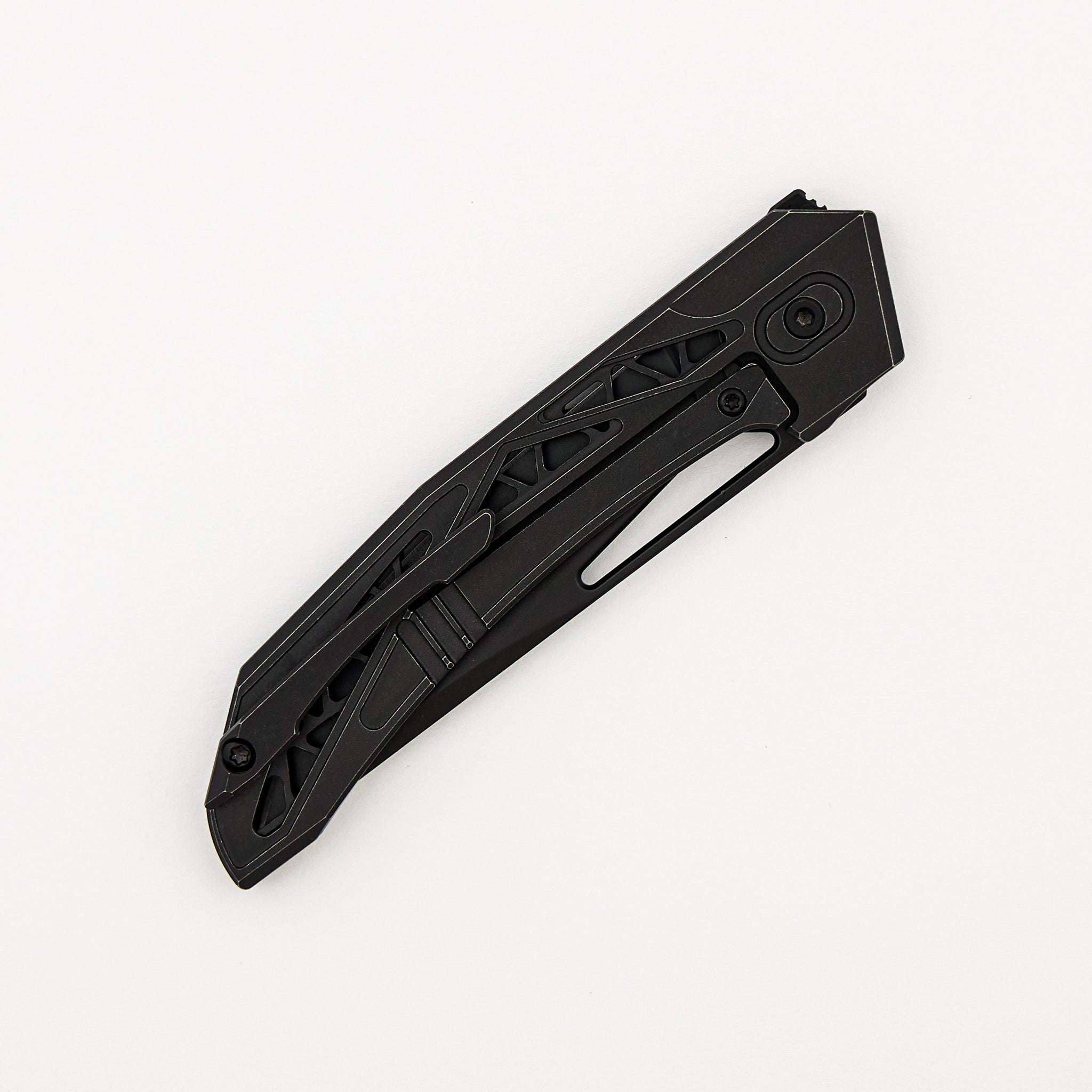 Topaza - LLK490-2 - Black PVD Titanium Handle - Black Stonewashed MagnaCut Blade