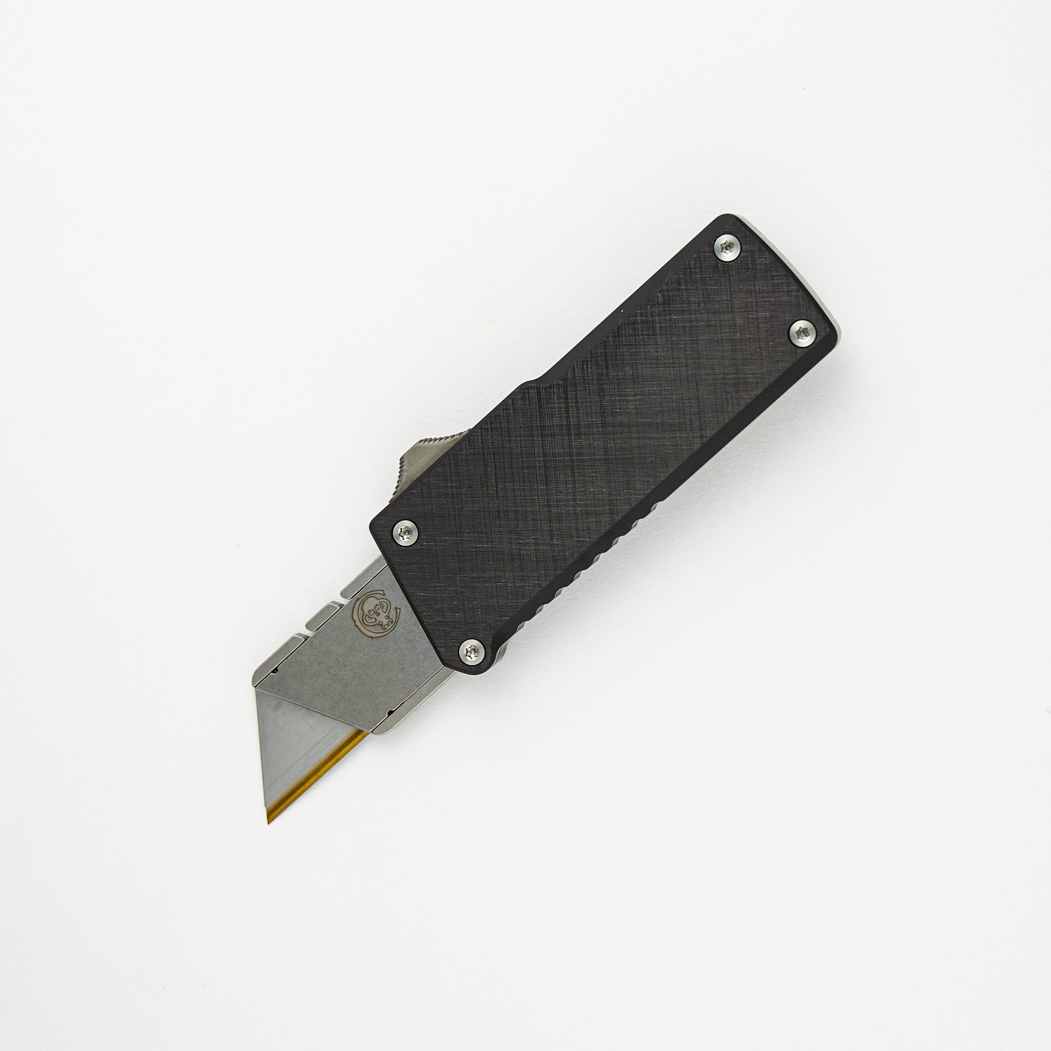 Chaves Knives C.H.U.B OTF Utility Razor - Black Cross-Hatch Aluminum Handle