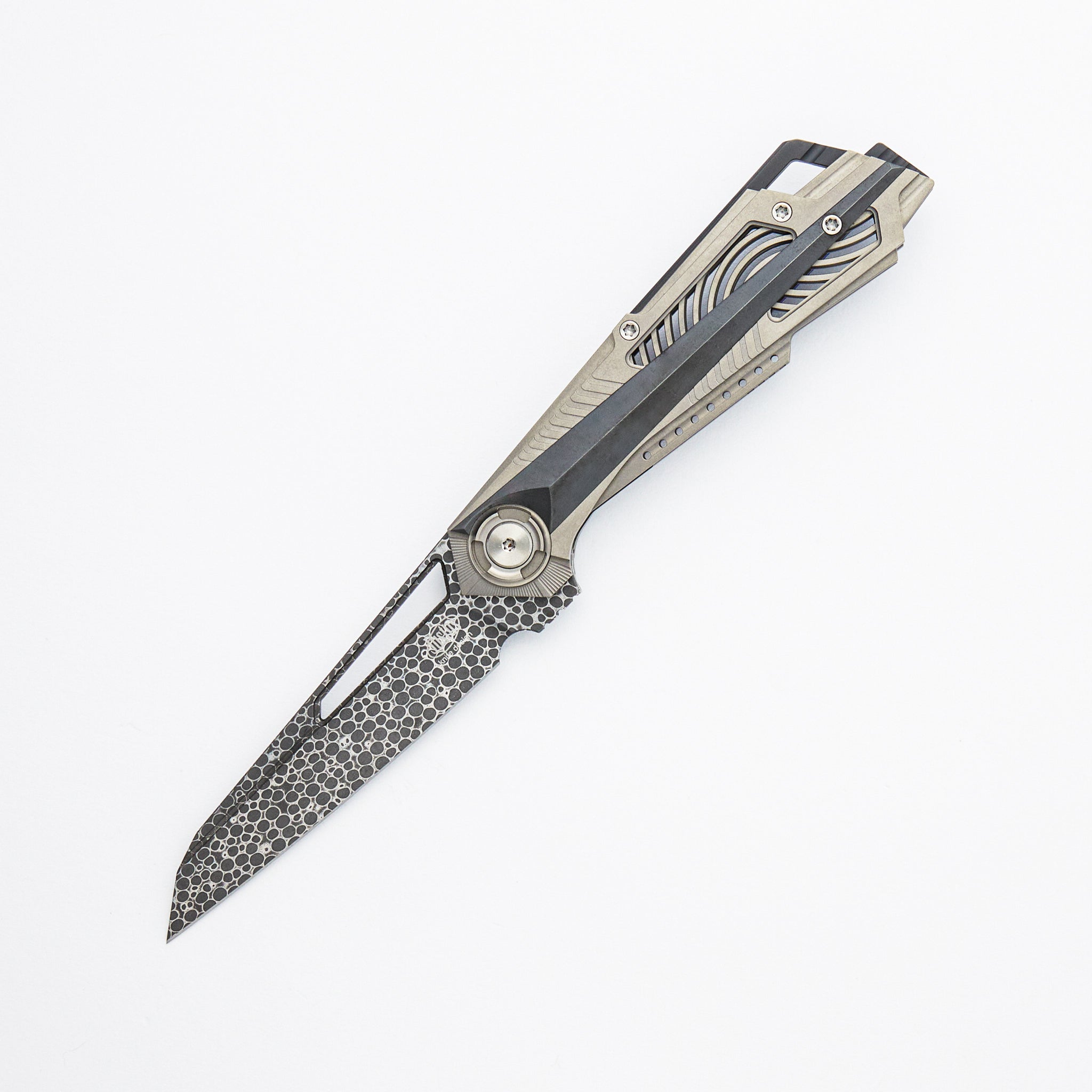 Benny's Clip - Blue Linen Micarta Handle - 14C28N Blade