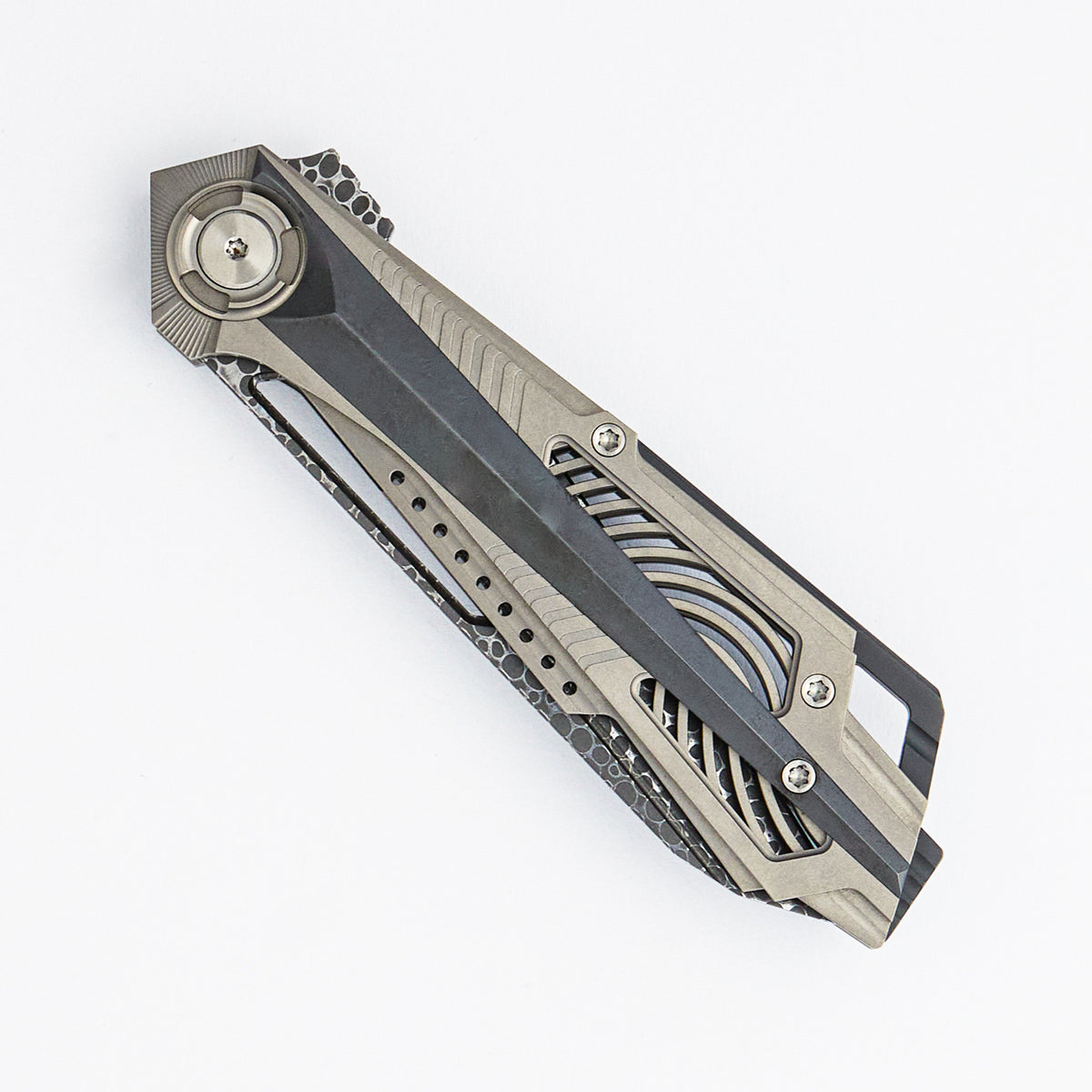 "Limited Edition" Cosmos - Dragon Scale Blade - Titanium/Zirconium Handle (Justus Design)
