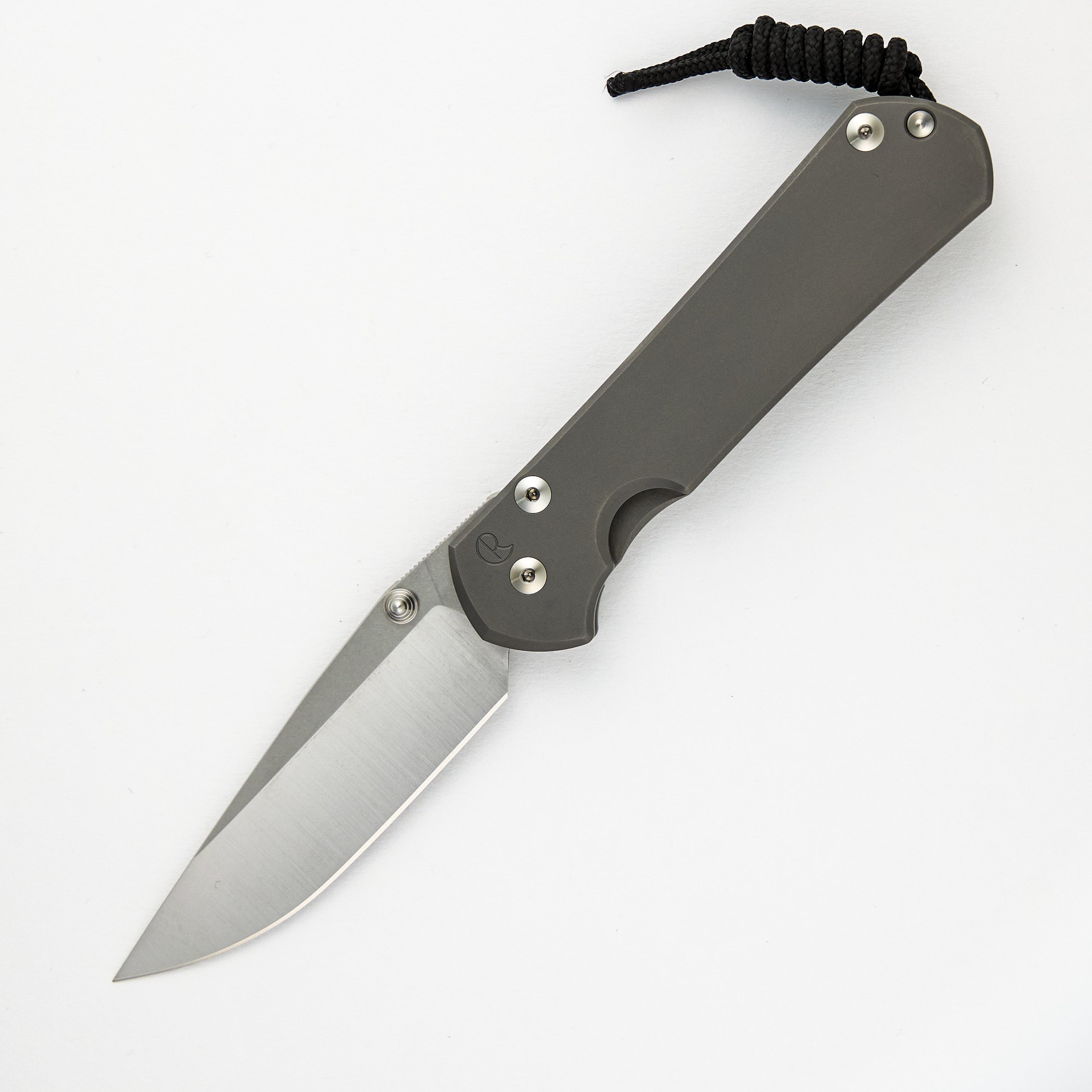 CHRIS REEVE LARGE SEBENZA 31 – GLASS BLASTED – POLISHED CPM MAGNACUT BLADE – SILVER DOUBLE THUMB LUGS