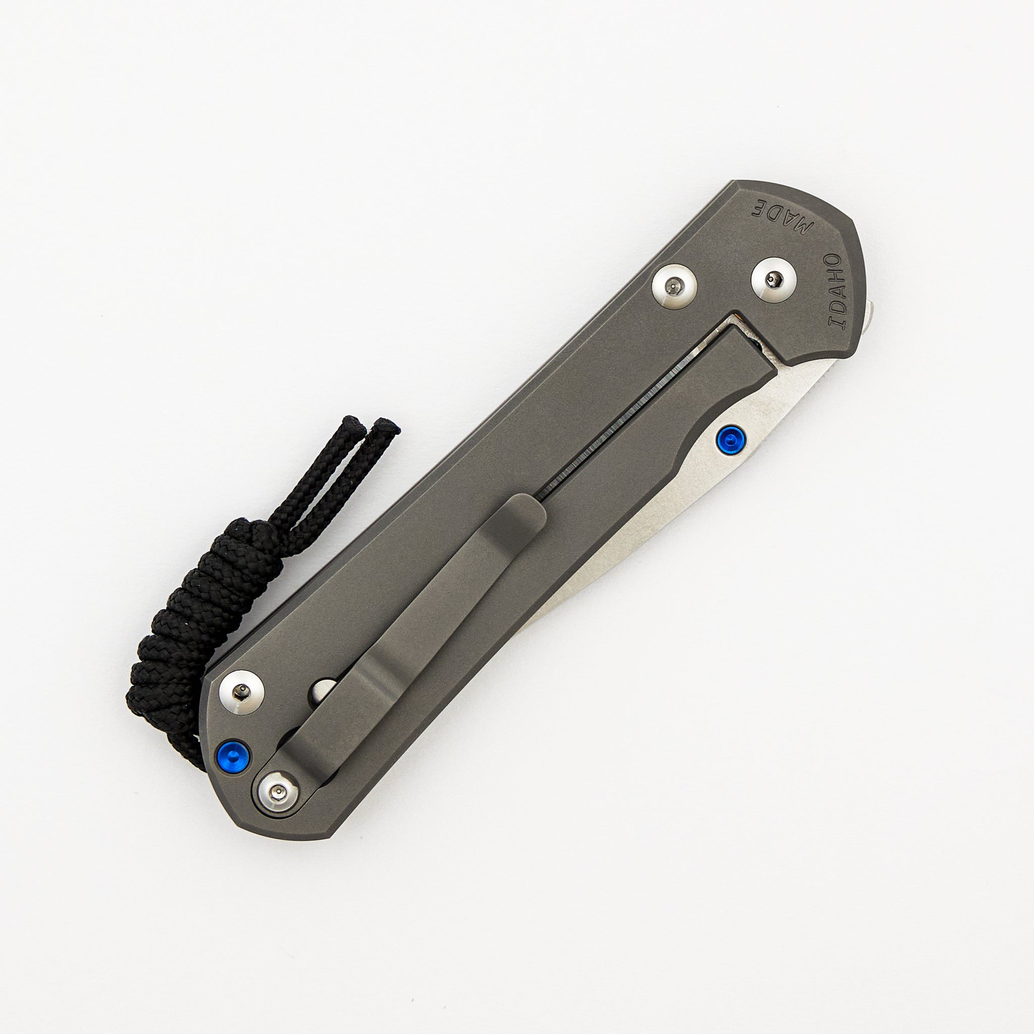 Large Sebenza 31 - Drop Point Polished CPM MagnaCut Blade - Glass Blasted - Blue Single Thumb Lug