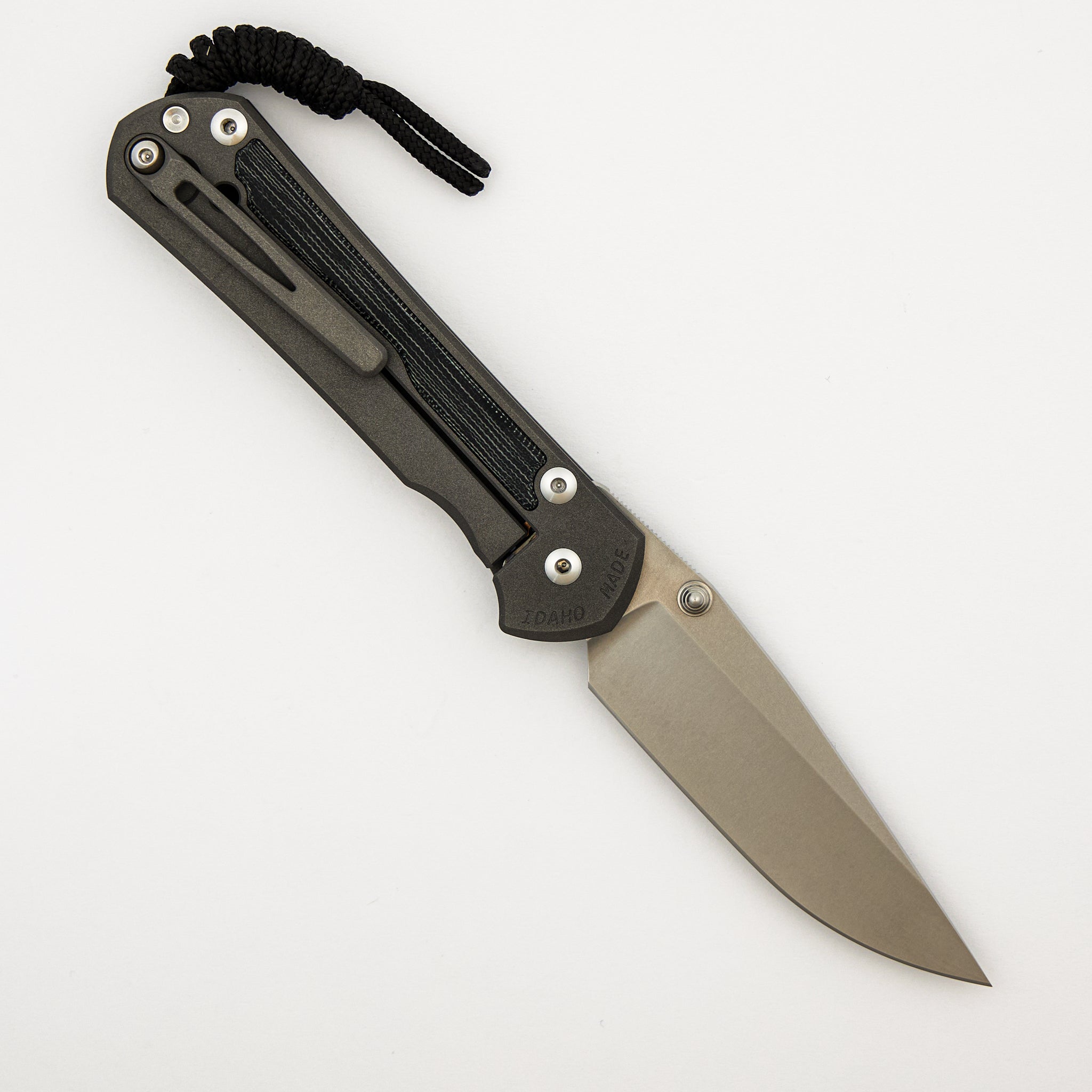 Large Sebenza 31 - Black Canvas Micarta Inlay - Drop Point CPM MagnaCut Blade - MIM Clip - Silver Double Thumb Lugs