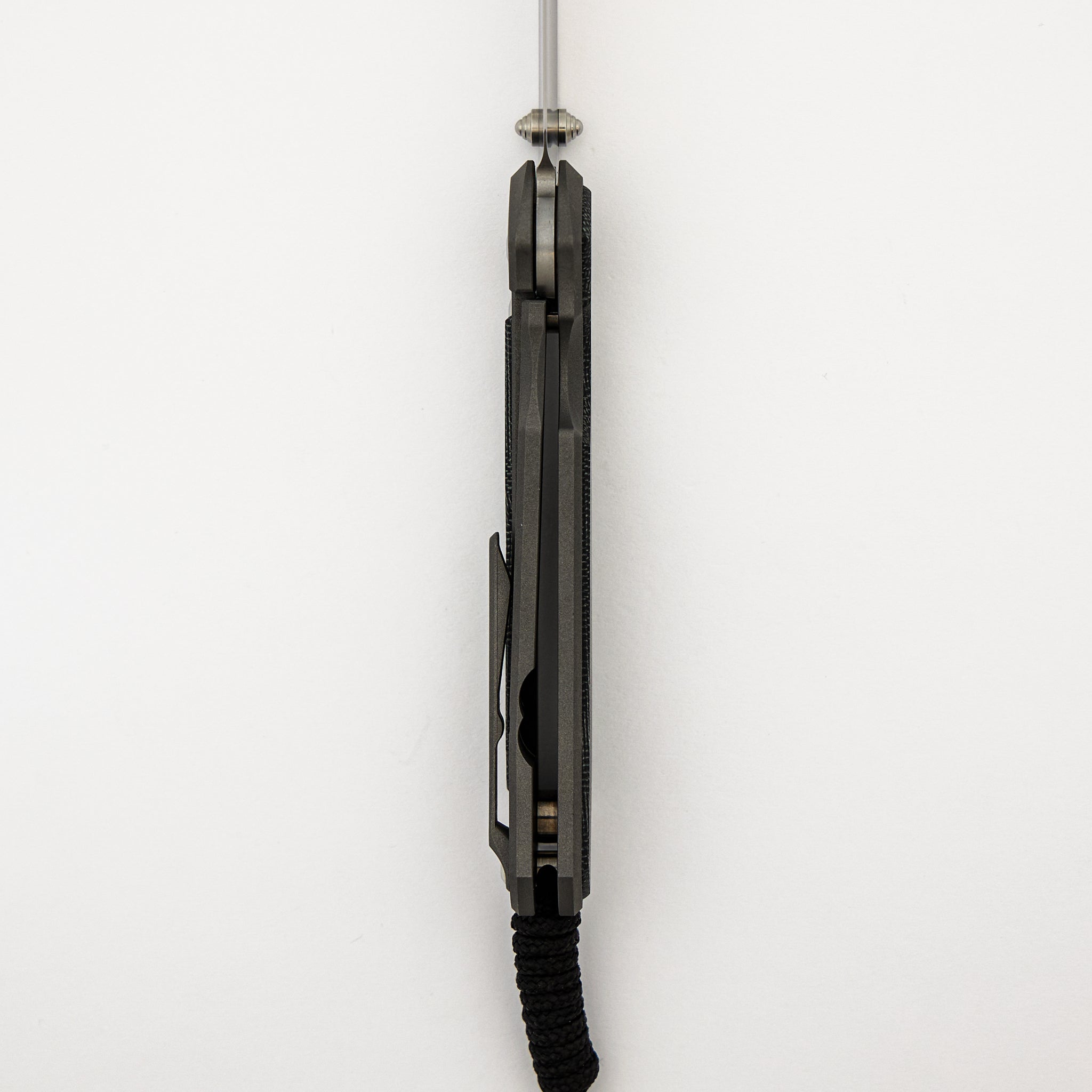Large Sebenza 31 - Black Canvas Micarta Inlay - Drop Point CPM MagnaCut Blade - MIM Clip - Silver Double Thumb Lugs
