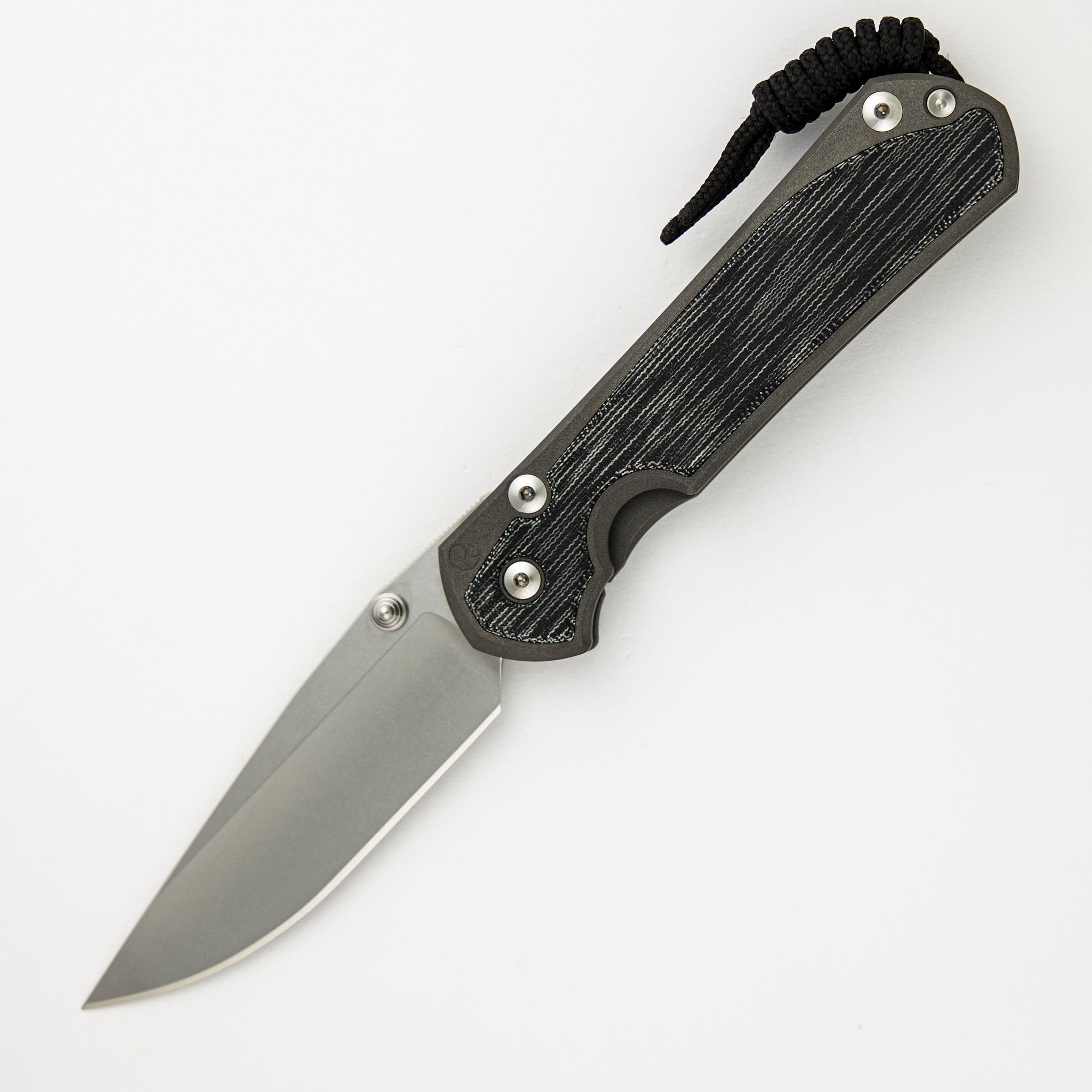 Chris Reeve Large Sebenza 31 Black Canvas Micarta Inlay - CPM MagnaCut Blade - Silver Double Thumb Lugs