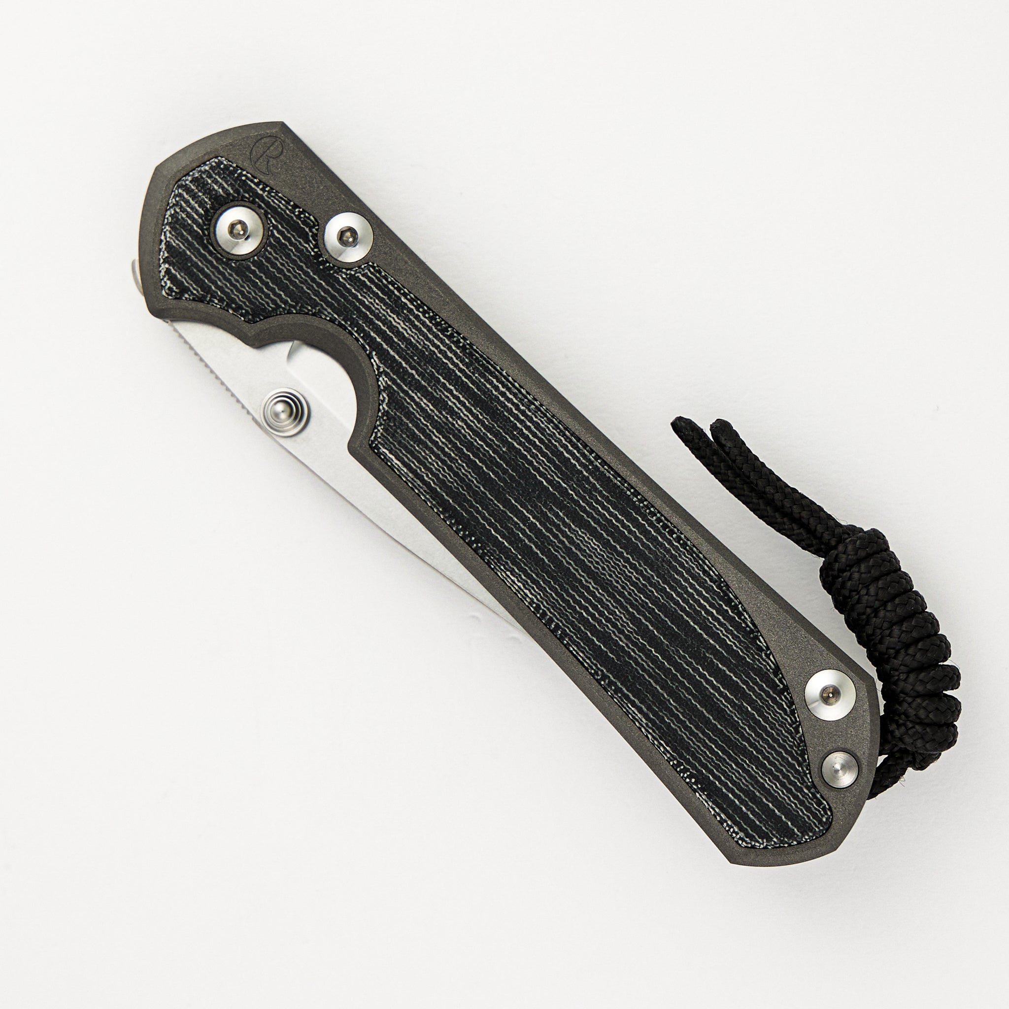 Chris Reeve Large Sebenza 31 Black Canvas Micarta Inlay - CPM MagnaCut Blade - Silver Double Thumb Lugs