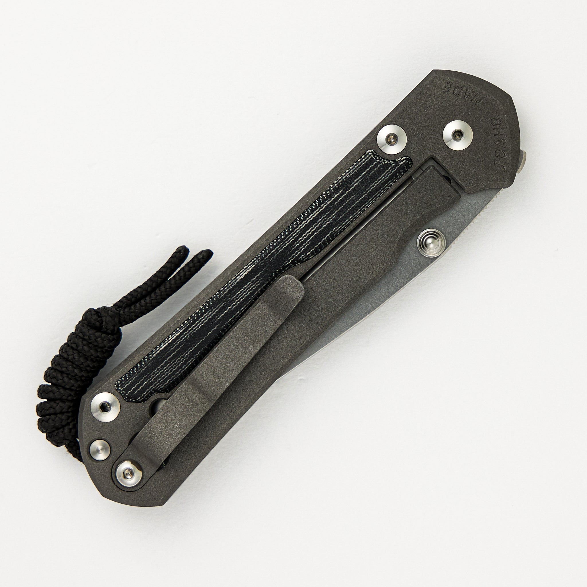 Large Sebenza 31 Black Canvas Micarta Inlay - CPM MagnaCut Blade - Silver Double Thumb Lugs