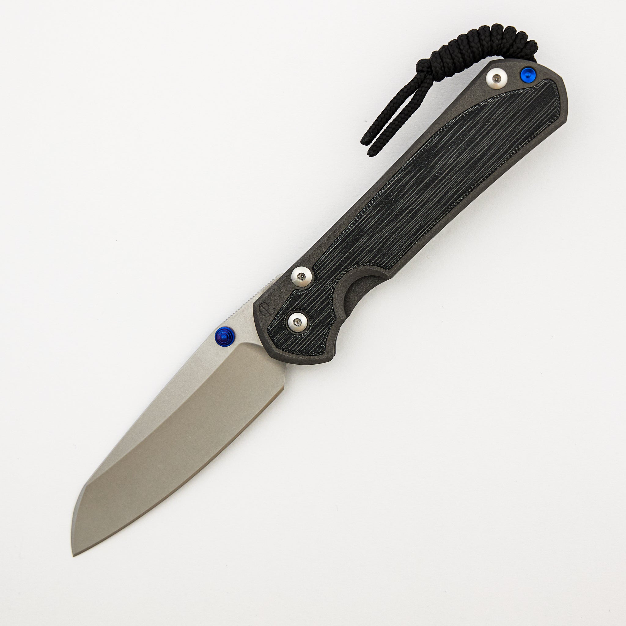 Large Sebenza 31 - Black Canvas Micarta Inlay - Insingo CPM MagnaCut Blade - Blue Double Thumb Lugs