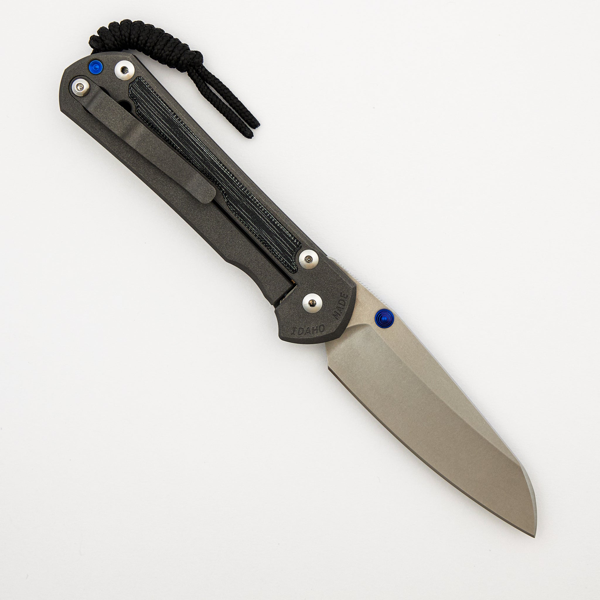 Large Sebenza 31 - Black Canvas Micarta Inlay - Insingo CPM MagnaCut Blade - Blue Double Thumb Lugs