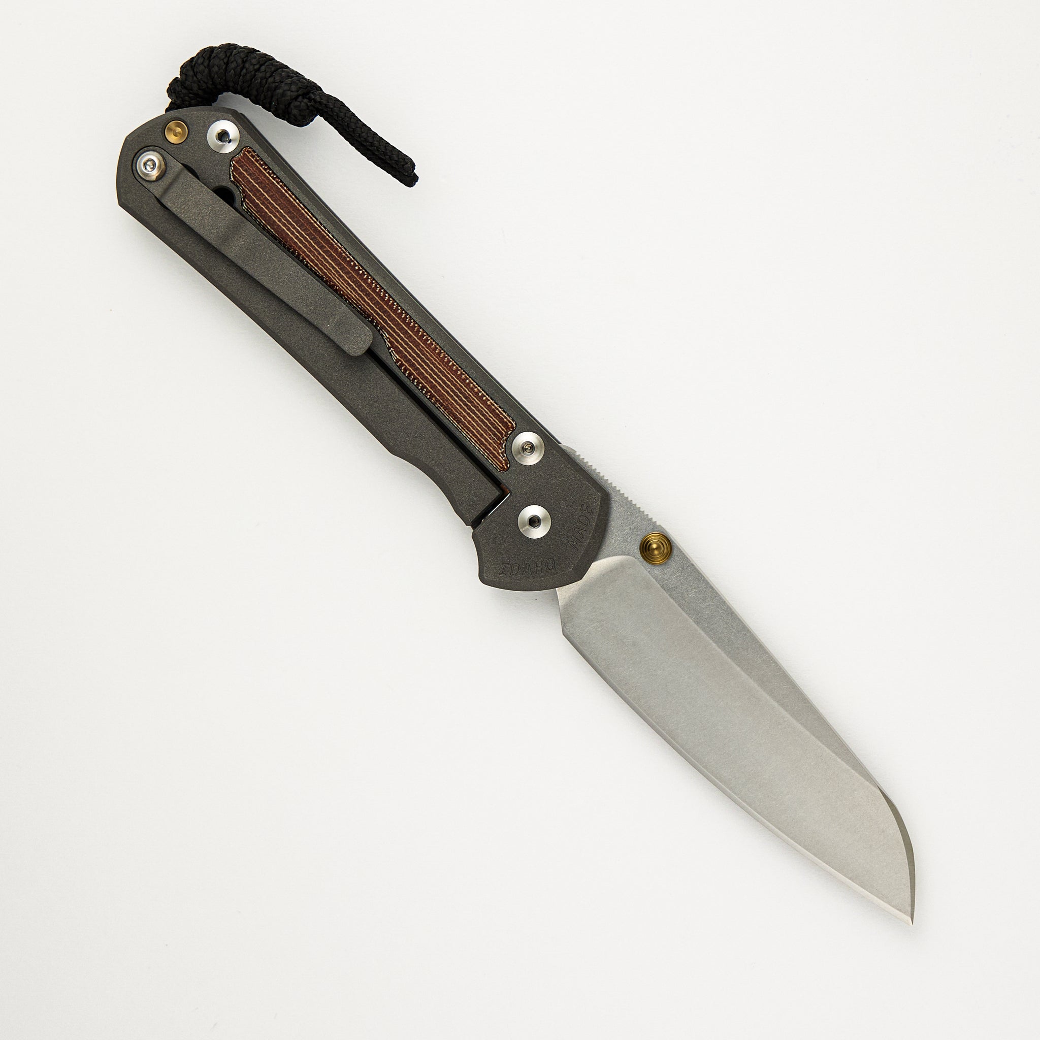 Chris Reeve Large Sebenza 31 - Insingo CPM MagnaCut Blade - Natural Canvas Micarta Inlays - Gold Double Thumb Lugs