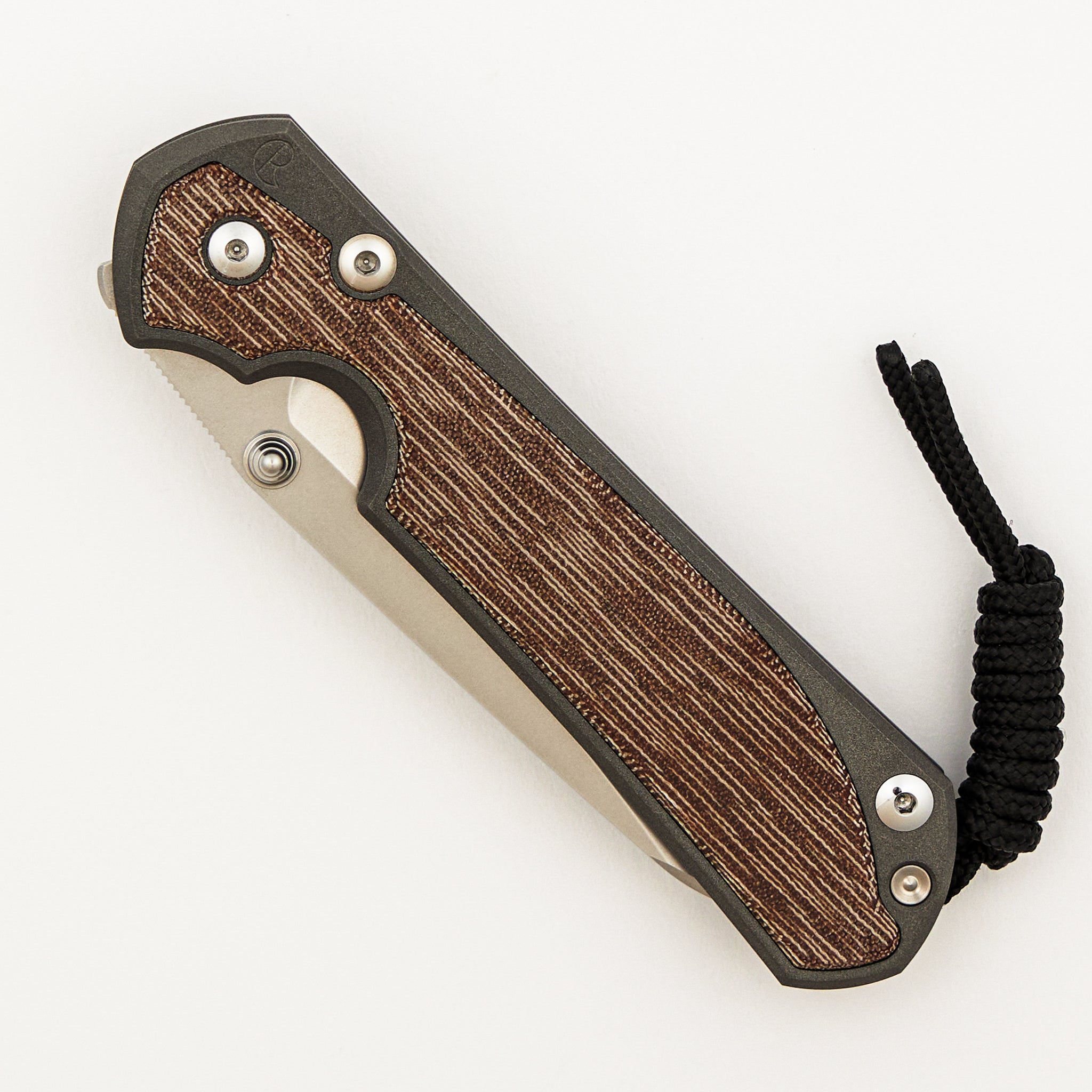 Large Sebenza 31 - Insingo CPM MagnaCut Blade - Natural Canvas Micarta Inlays - Silver Single Thumb Lug