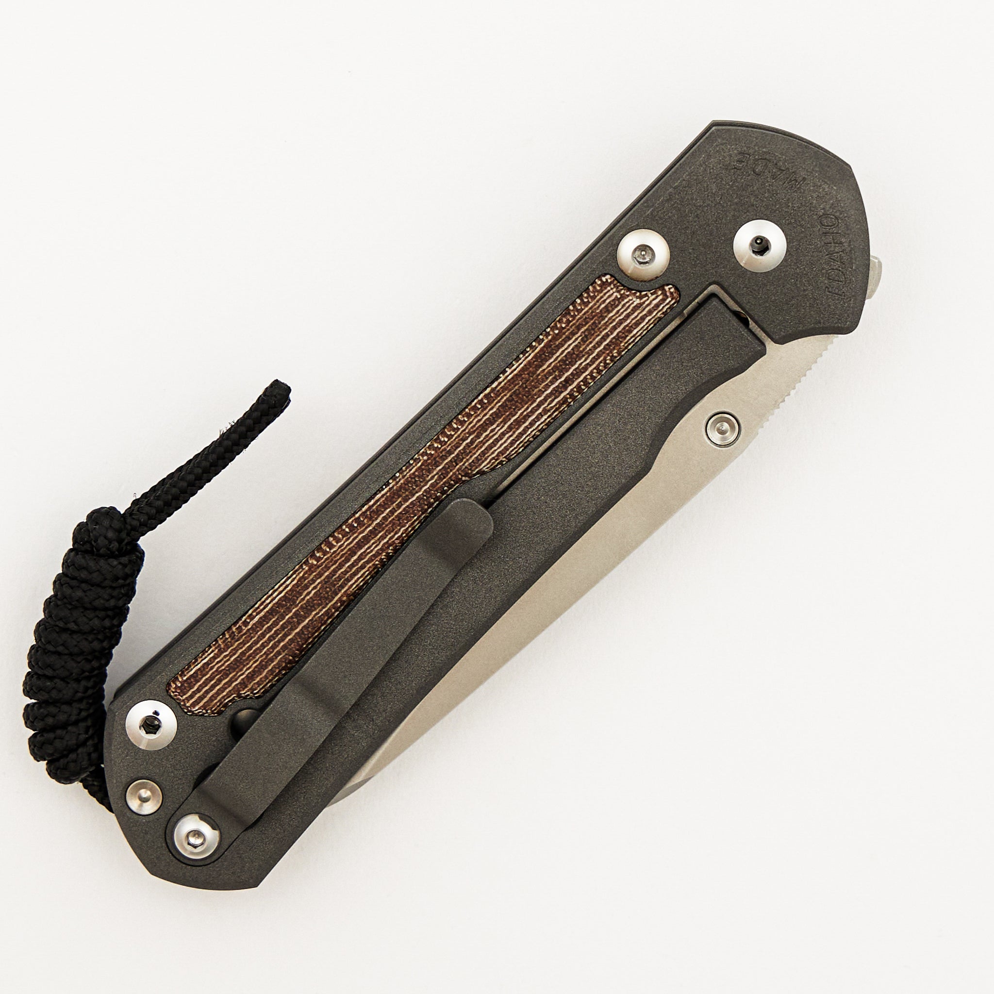 Large Sebenza 31 - Insingo CPM MagnaCut Blade - Natural Canvas Micarta Inlays - Silver Single Thumb Lug