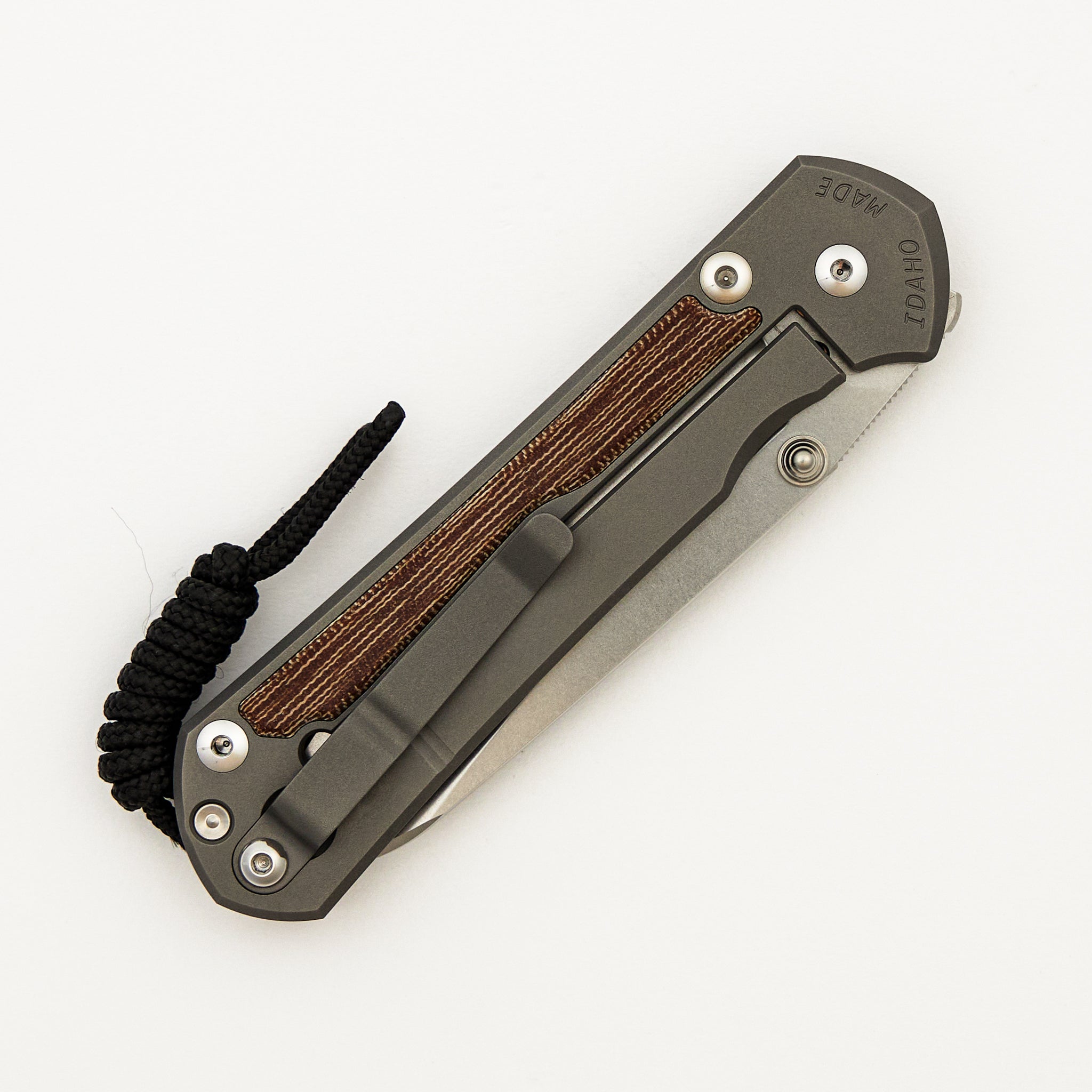 Large Sebenza 31 Natural Canvas Micarta Inlay - Insingo CPM MagnaCut Blade - Glass Blasted - Silver Double Thumb Lugs