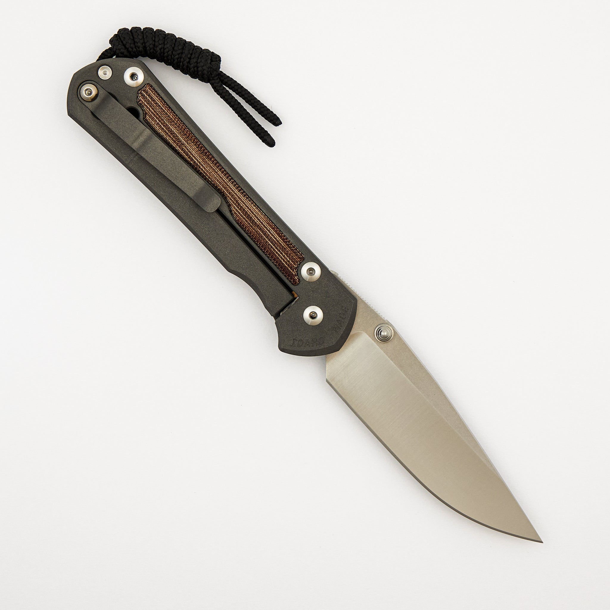 Large Sebenza 31 - Natural Canvas Micarta Inlay - Polished CPM MagnaCut Blade - Silver Double Thumb Lugs