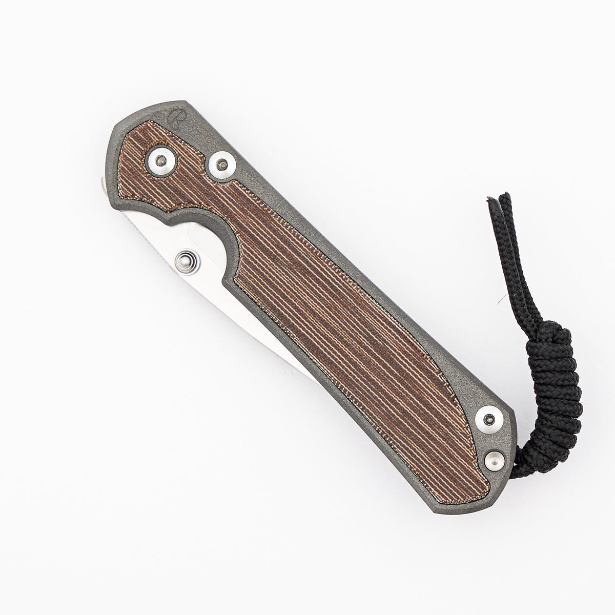 Large Sebenza 31 - Natural Canvas Micarta Inlay - Polished Drop Point CPM MagnaCut Blade - Silver Single Thumb Lug